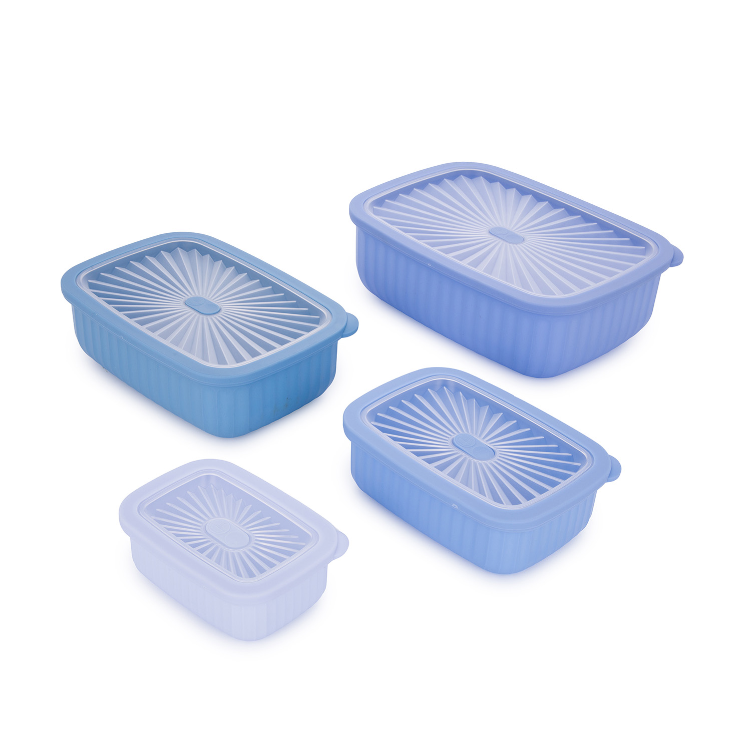 Set 4 contenitori alimentari blu in plastica