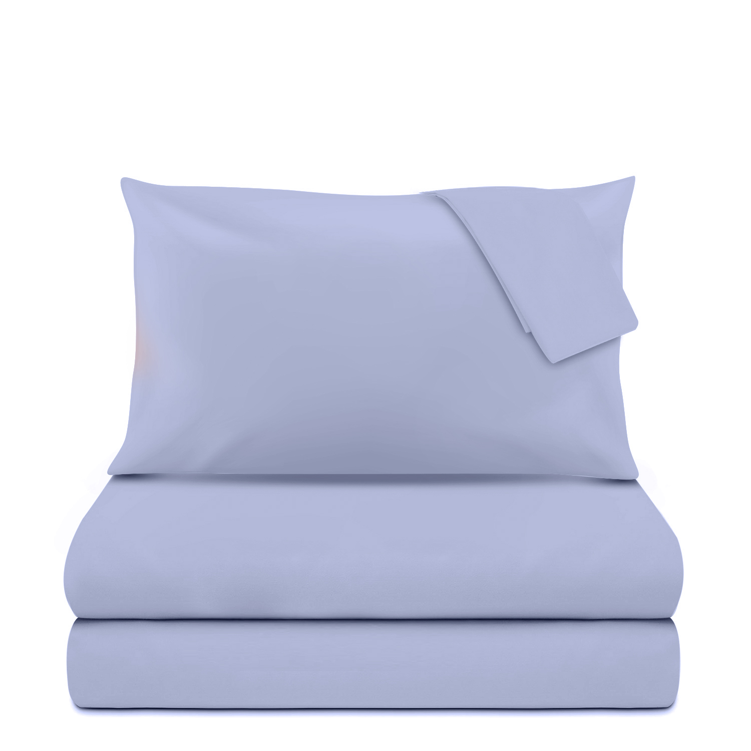 Completo letto matrimoniale azzurro tinta unita