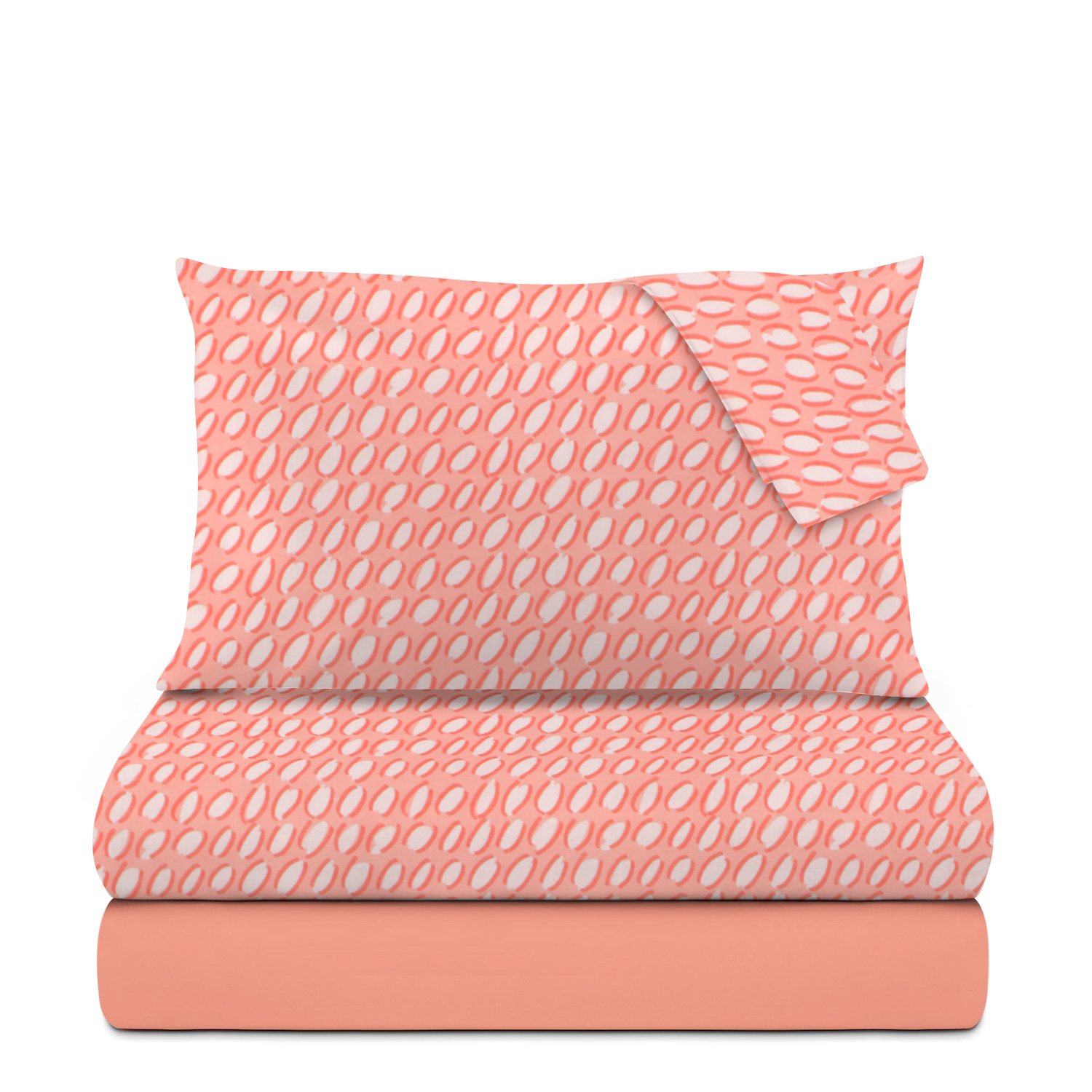 Completo letto matrimoniale rosso Pois
