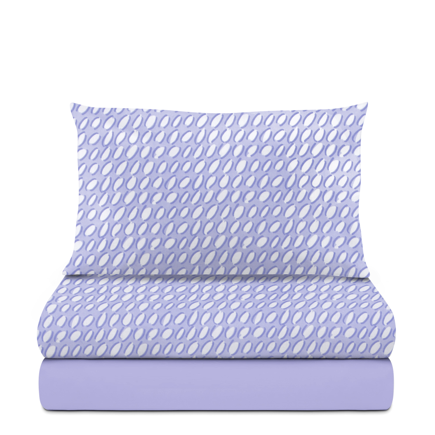 Completo letto singolo azzurro Pois