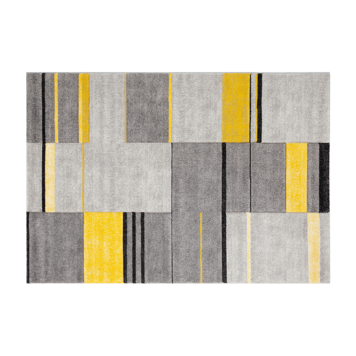 Tappeto 133x190 cm Ray a grigio e giallo