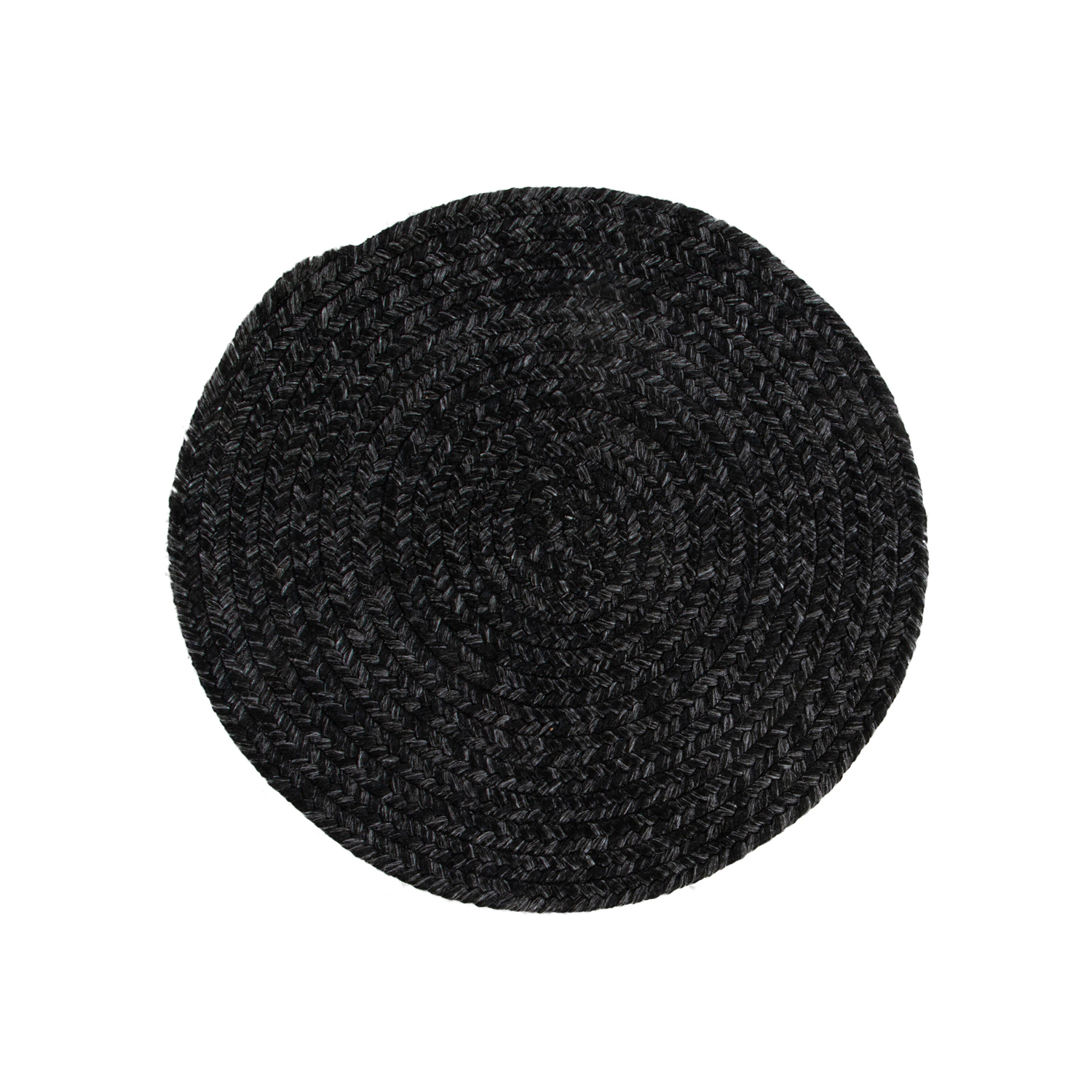 Tappeto tondo tessuto a mano grigio carbone