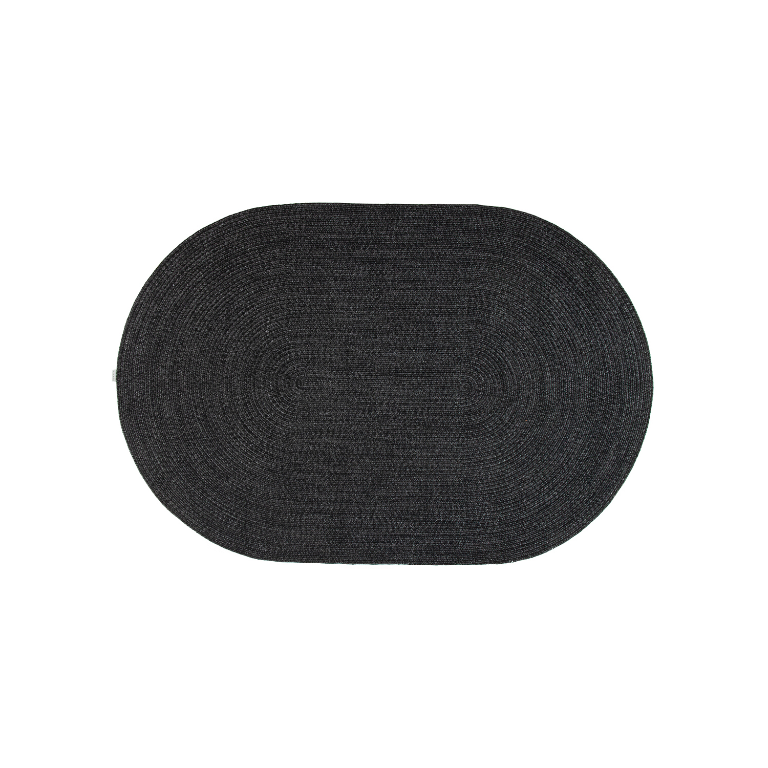 Tappeto ovale tessuto a mano grigio carbone