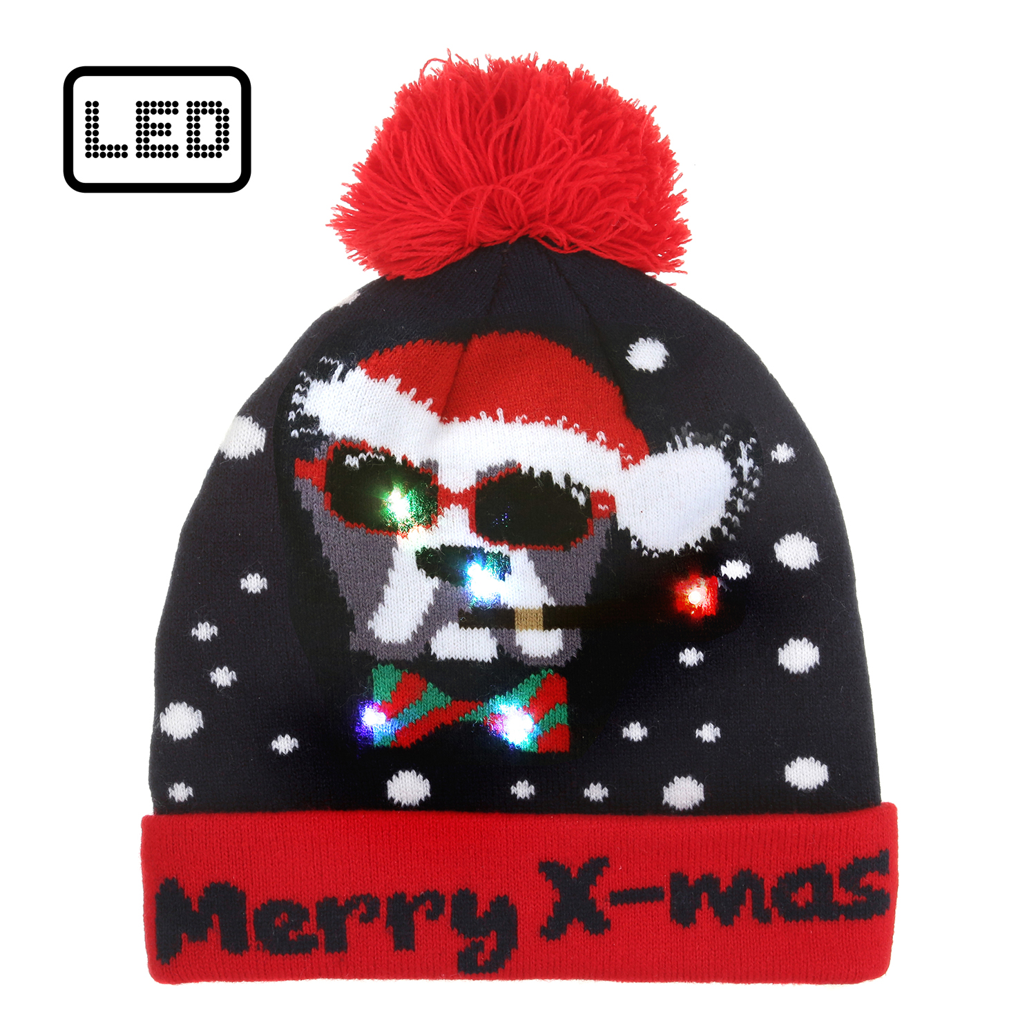 Cappello natalizio con LED cane