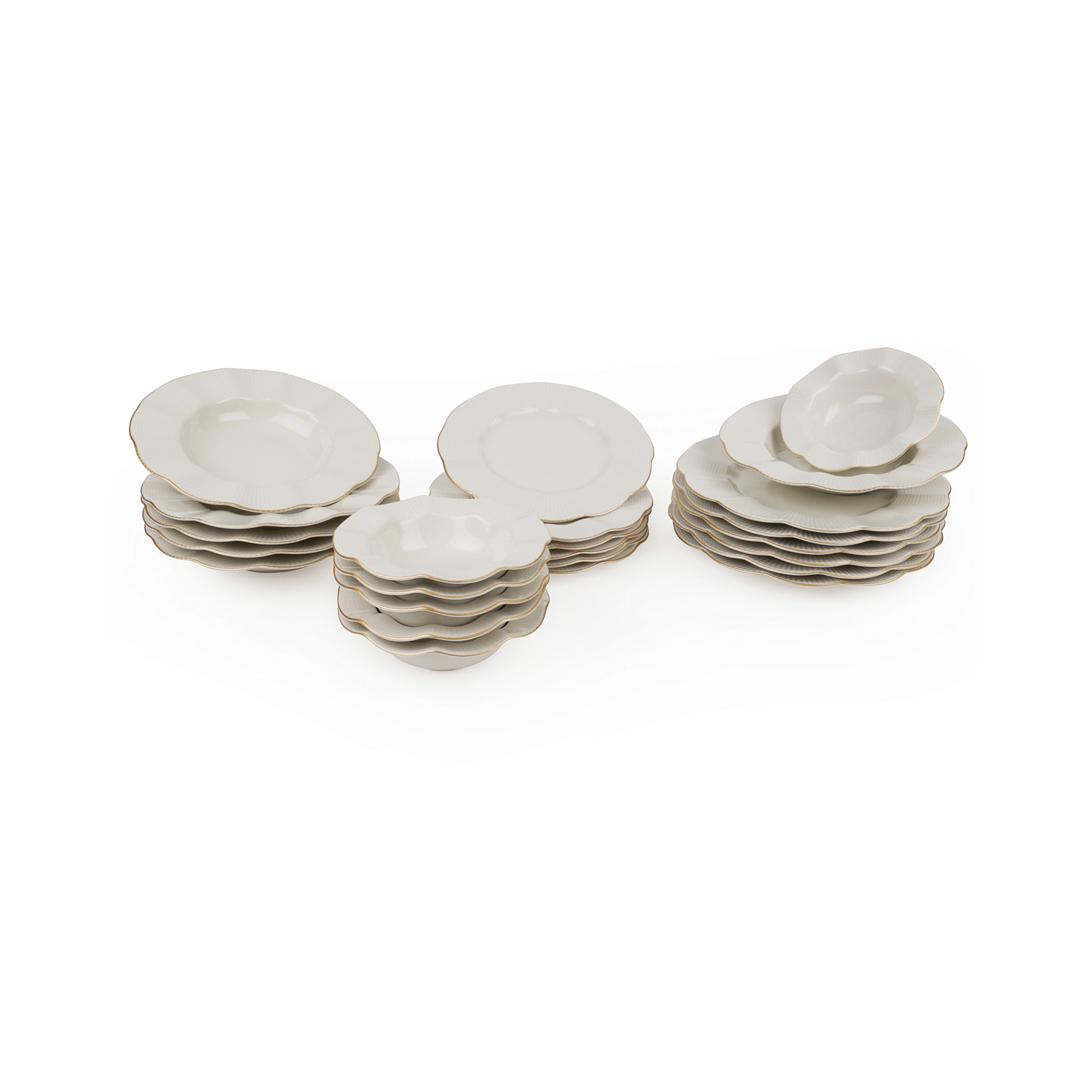 Set 24 pezzi tavola bordo oro
