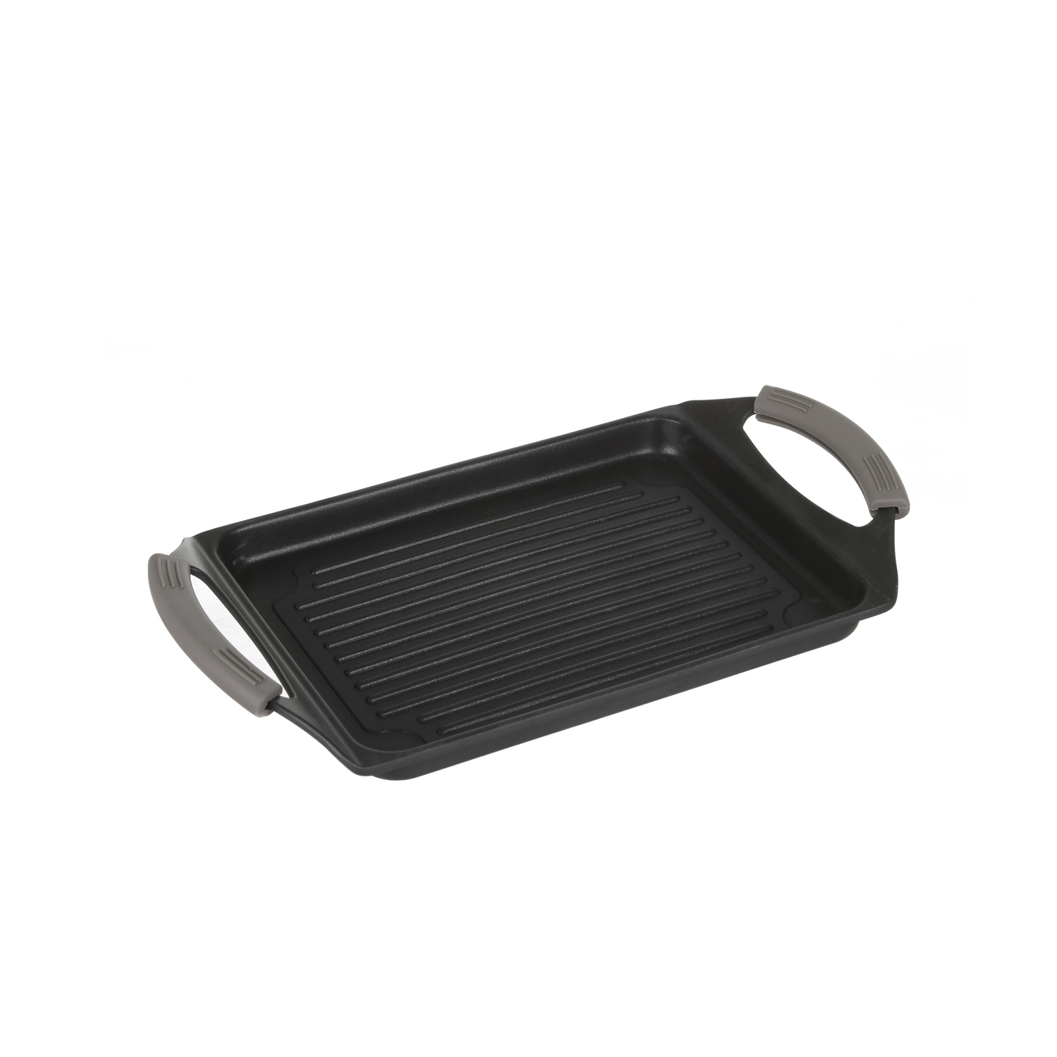 Piastra a vassoio 35x22 cm con manici grigi