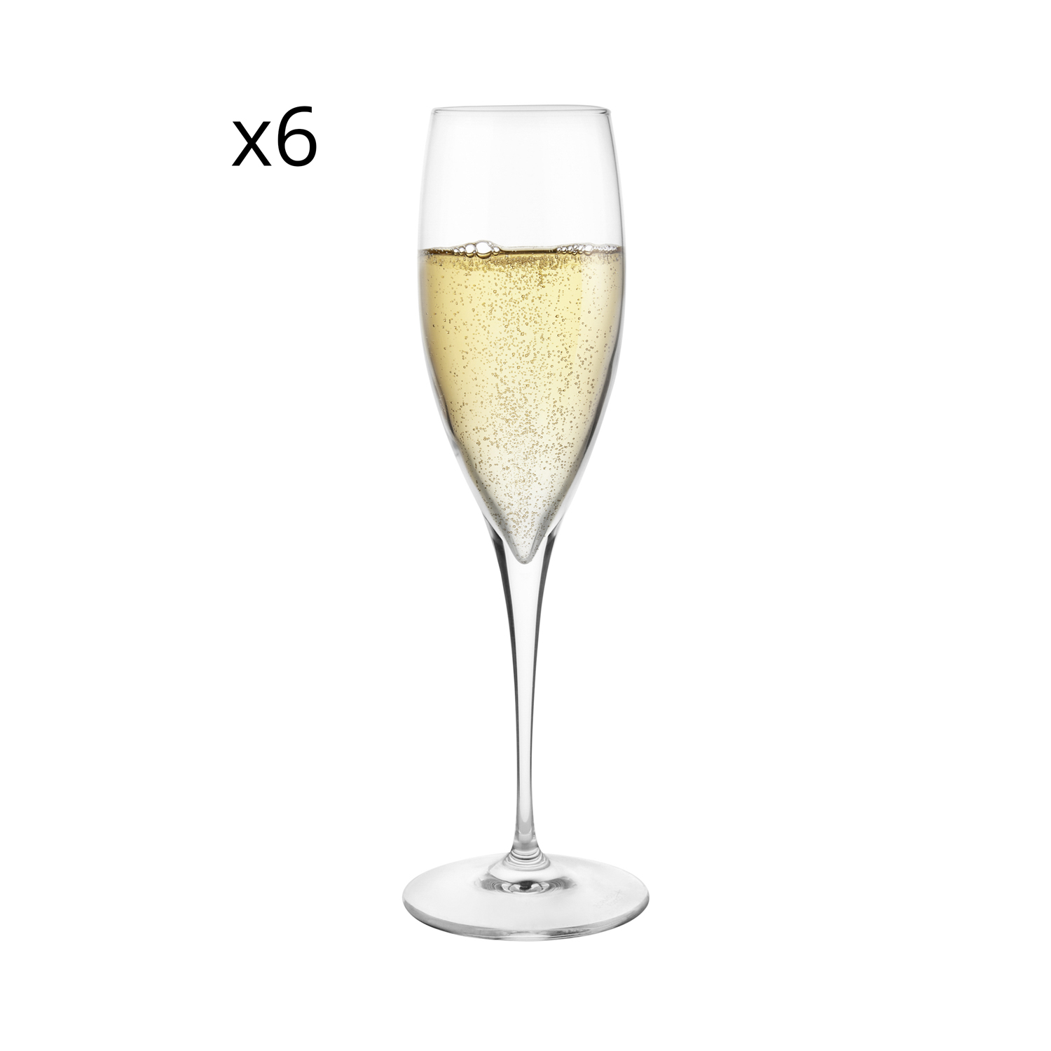 Set di 6 Flute Champagne Io Vino - Cristallo Bormioli Rocco