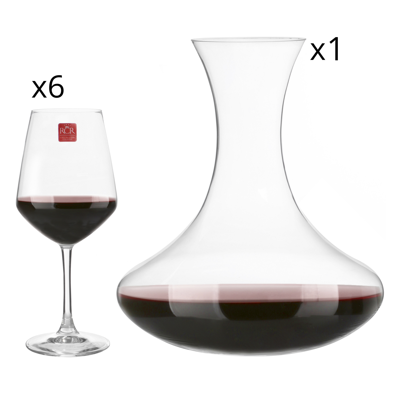 Set 6 calici e decanter Universum