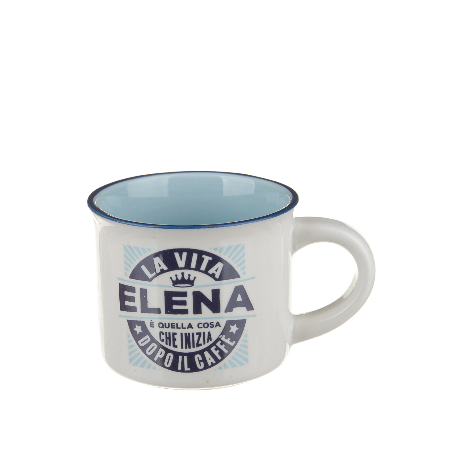 Tazzina caffè con nome Elena in gres porcellanato