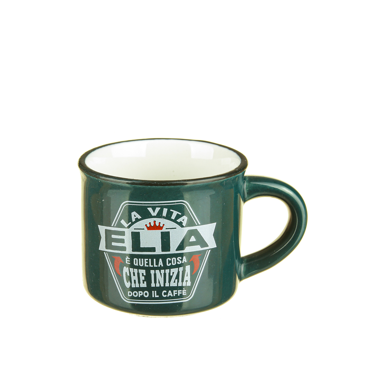 Tazzina caffè con nome Elia in gres porcellanato