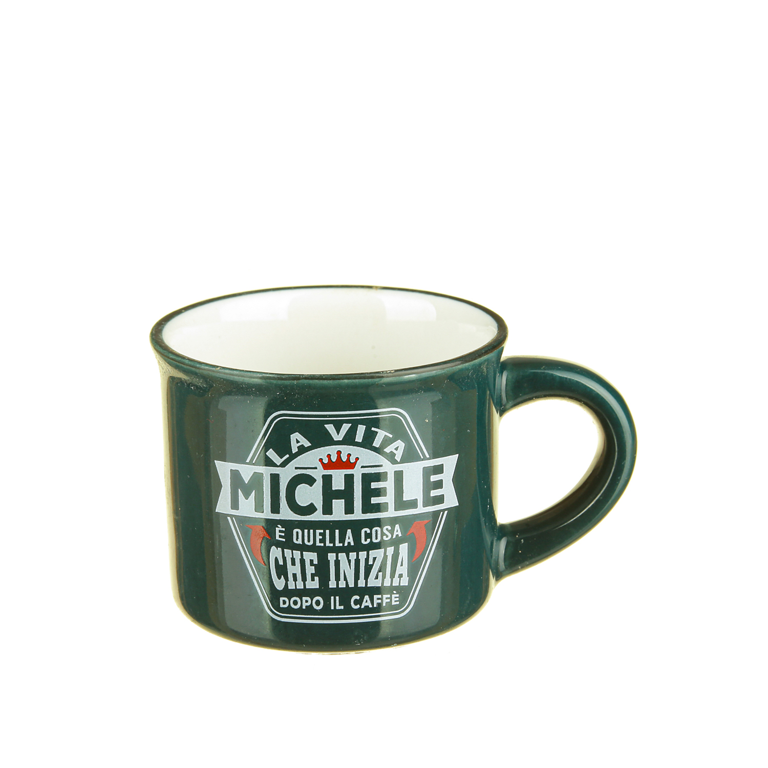 Tazzina caffè con nome Michele in gres