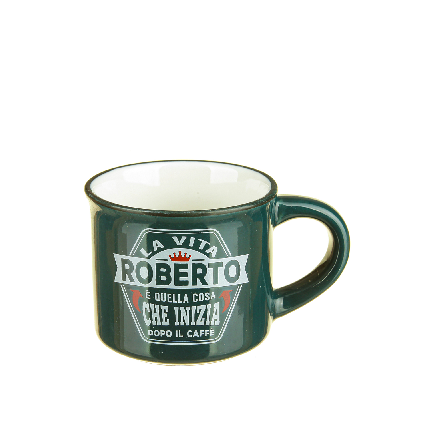 Tazzina caffè con nome Roberto in gres