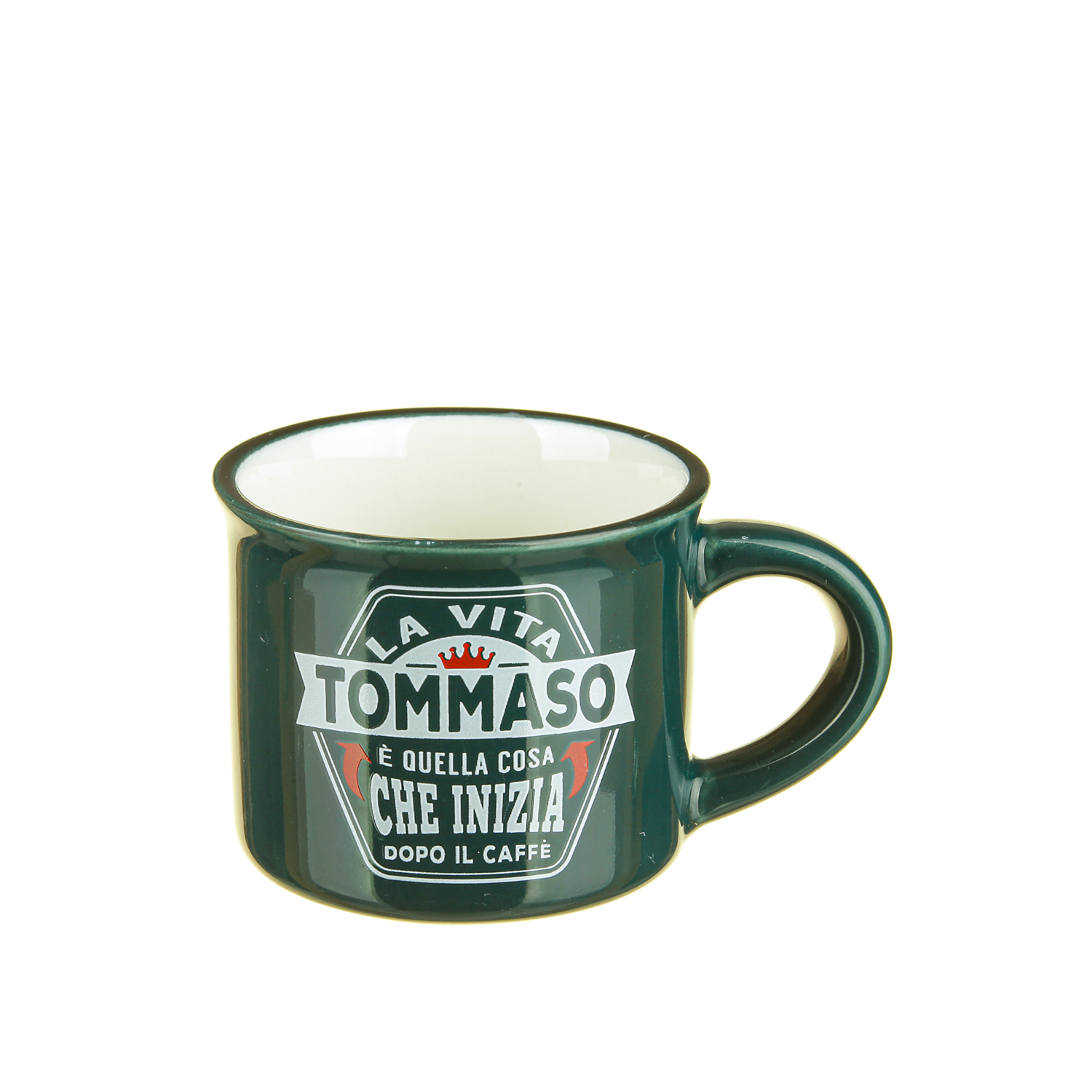 Tazzina caffè con nome Tommaso in gres