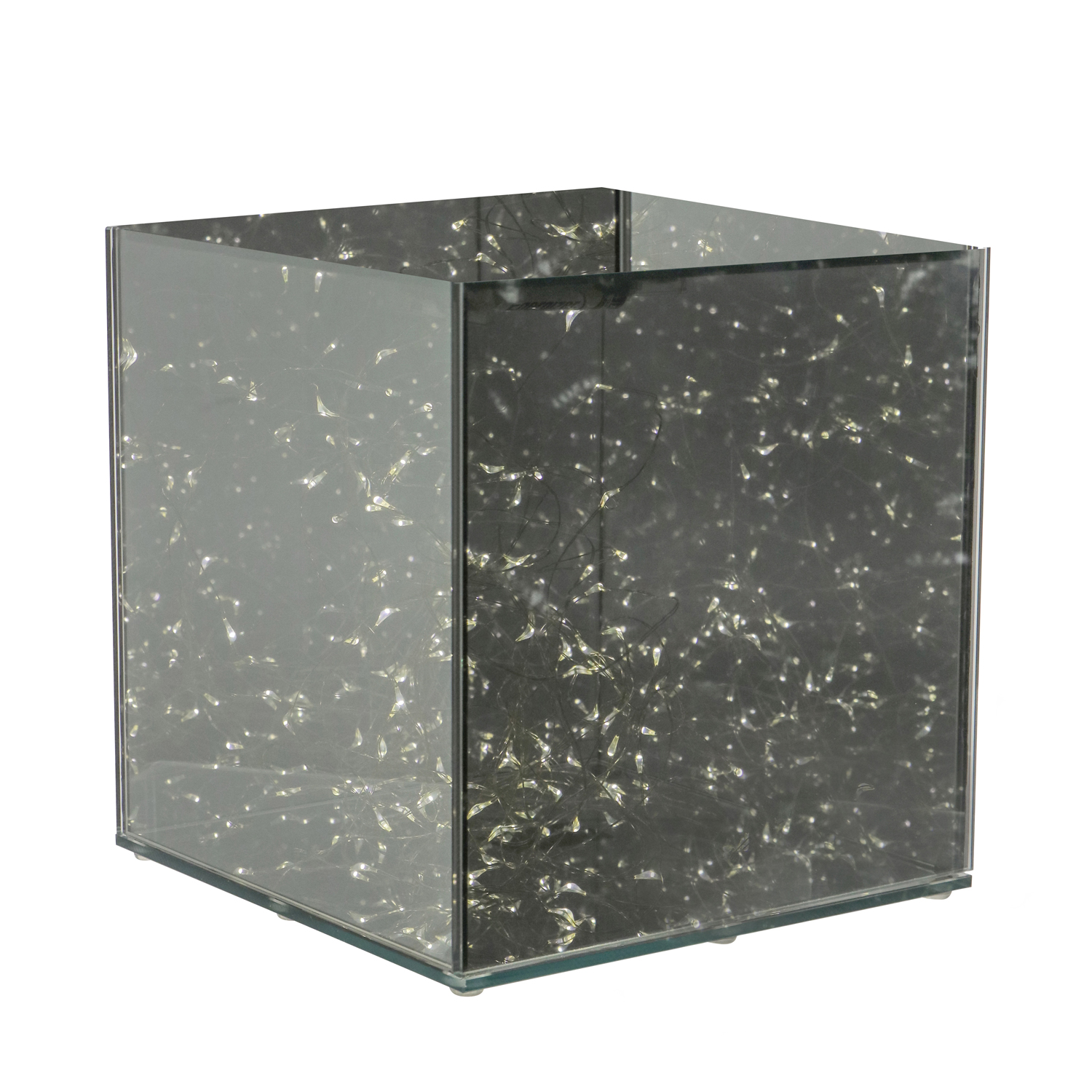 Teca con 30 LED in Vetro: 12x12x12 cm