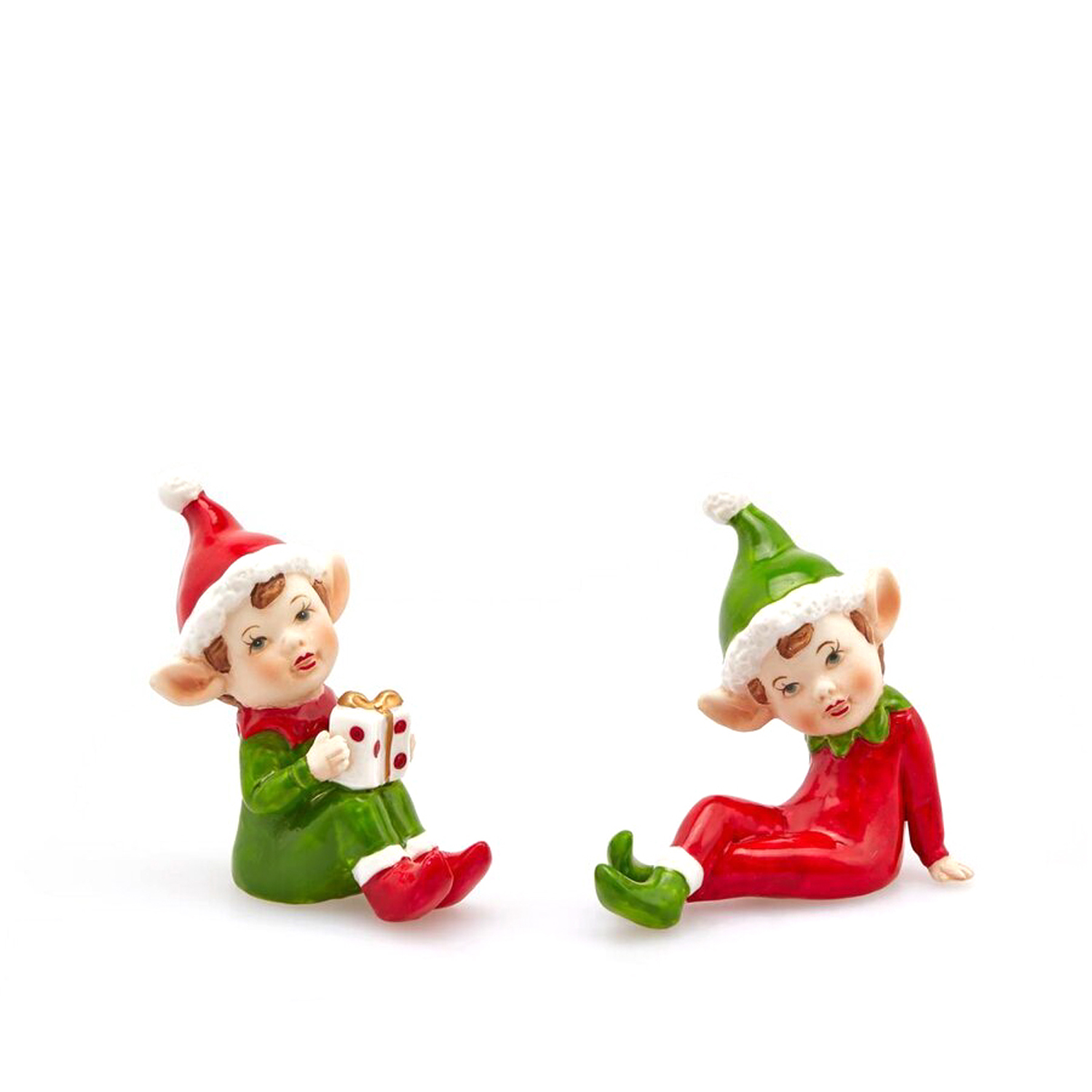 Decorazione elfo seduto 8 cm assortito