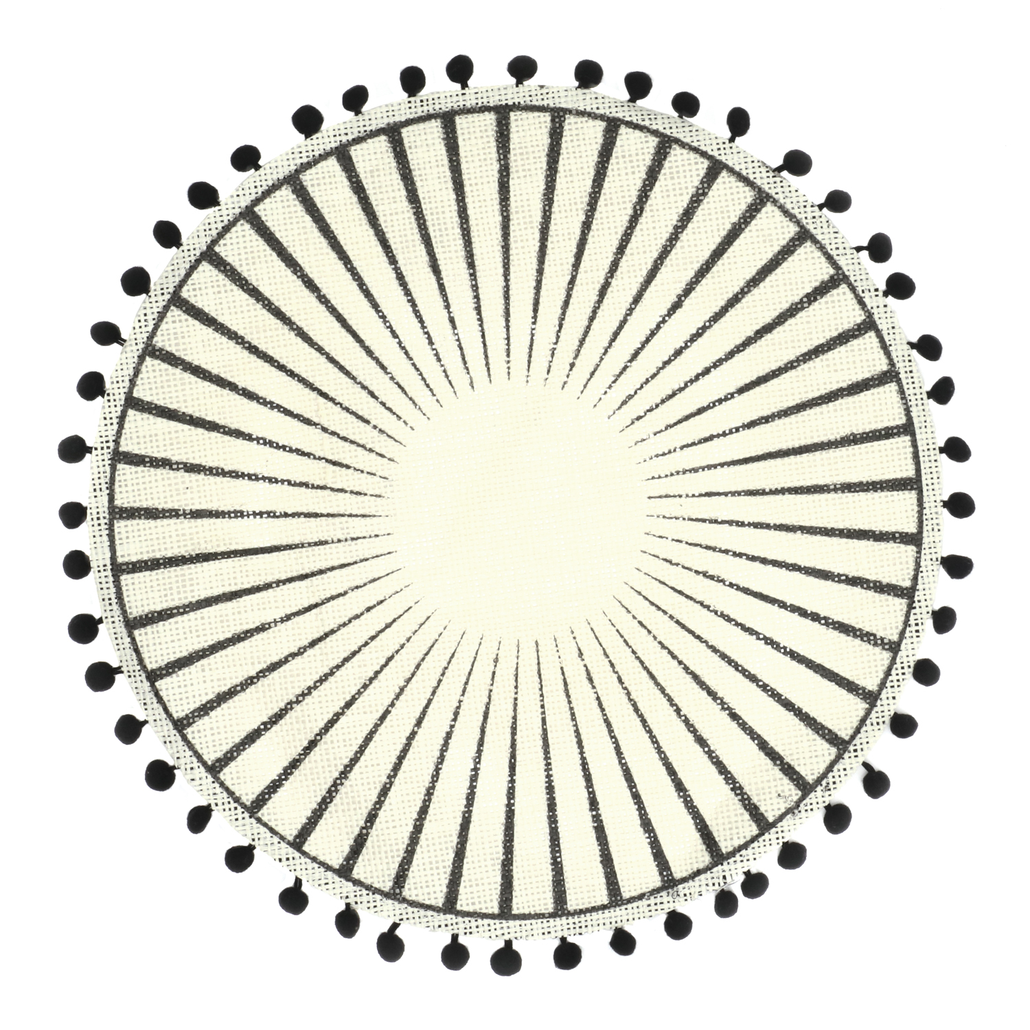 Tovaglietta 38 cm con pon pon nera