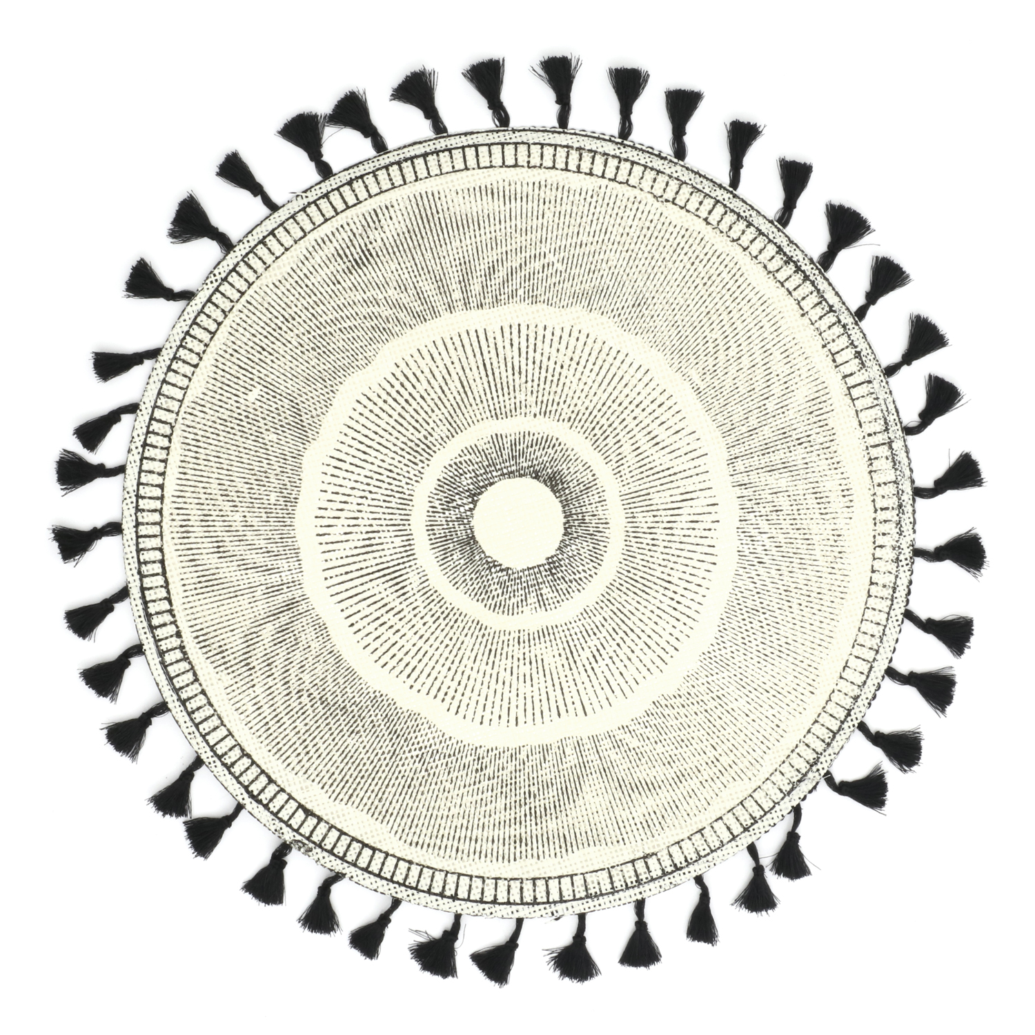 Tovaglietta 38 cm con frange nera