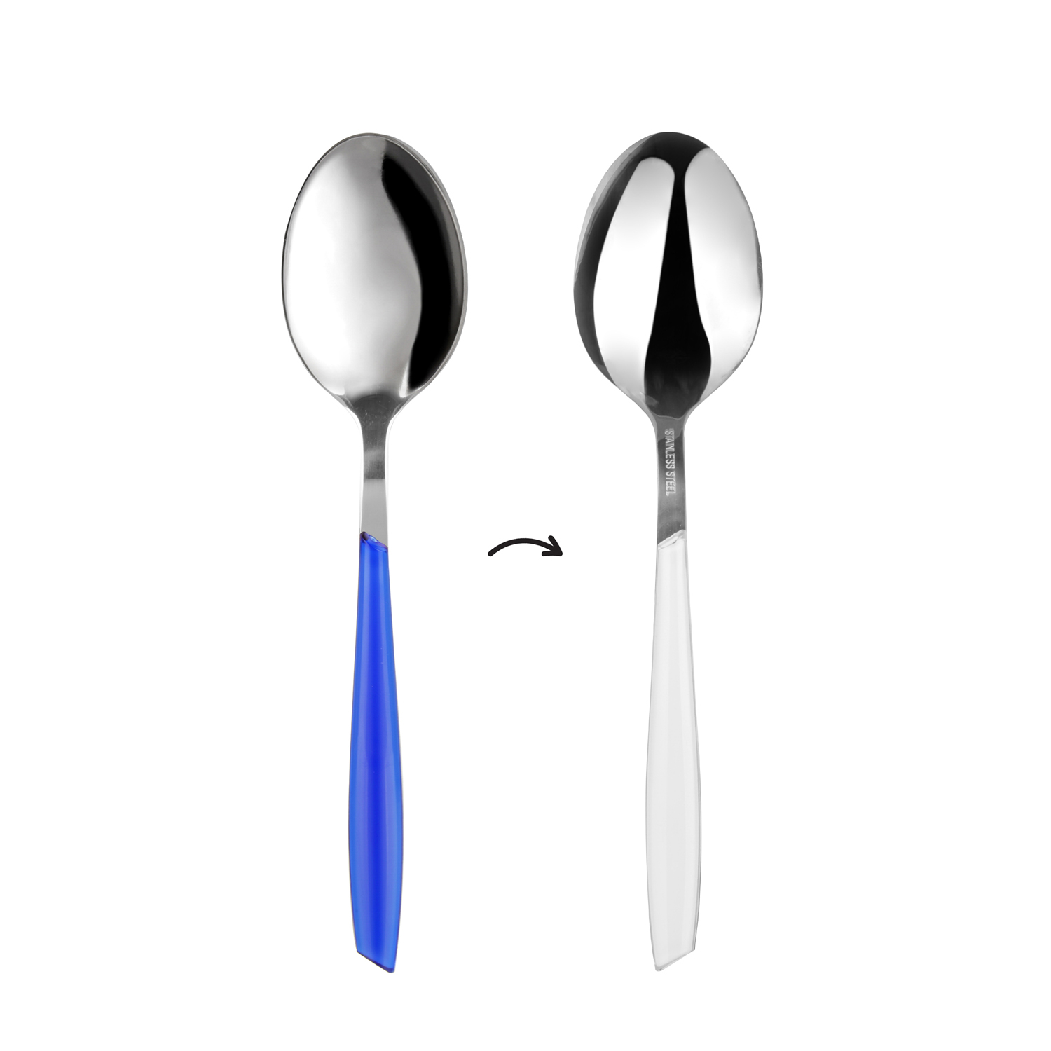 Cucchiaio da tavola sfuso bicolore blu e bianco