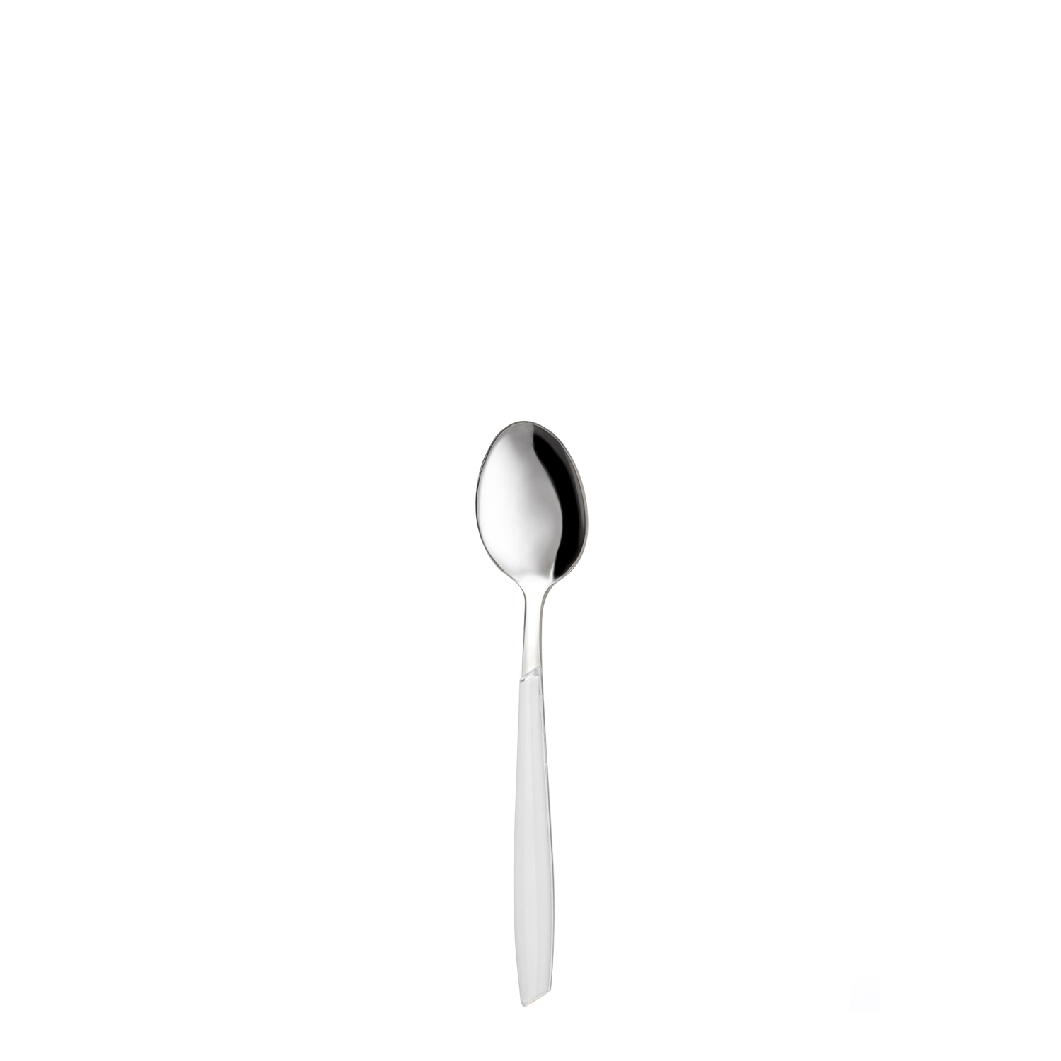 Cucchiaino caffè sfuso bianco in acciaio inox Silhouette