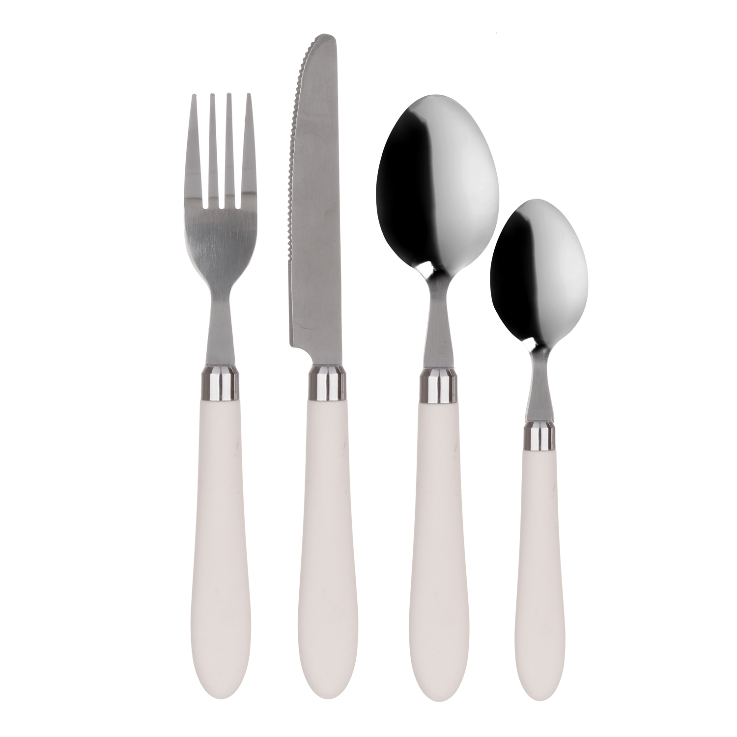 Set 24 posate acciaio Smooth Bianco
