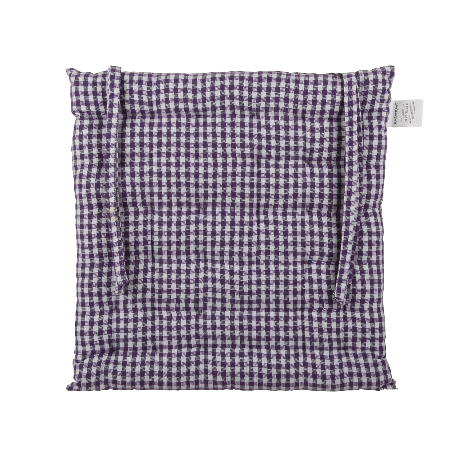 Cuscino sedia 40x40 cm in cotone quadretti viola