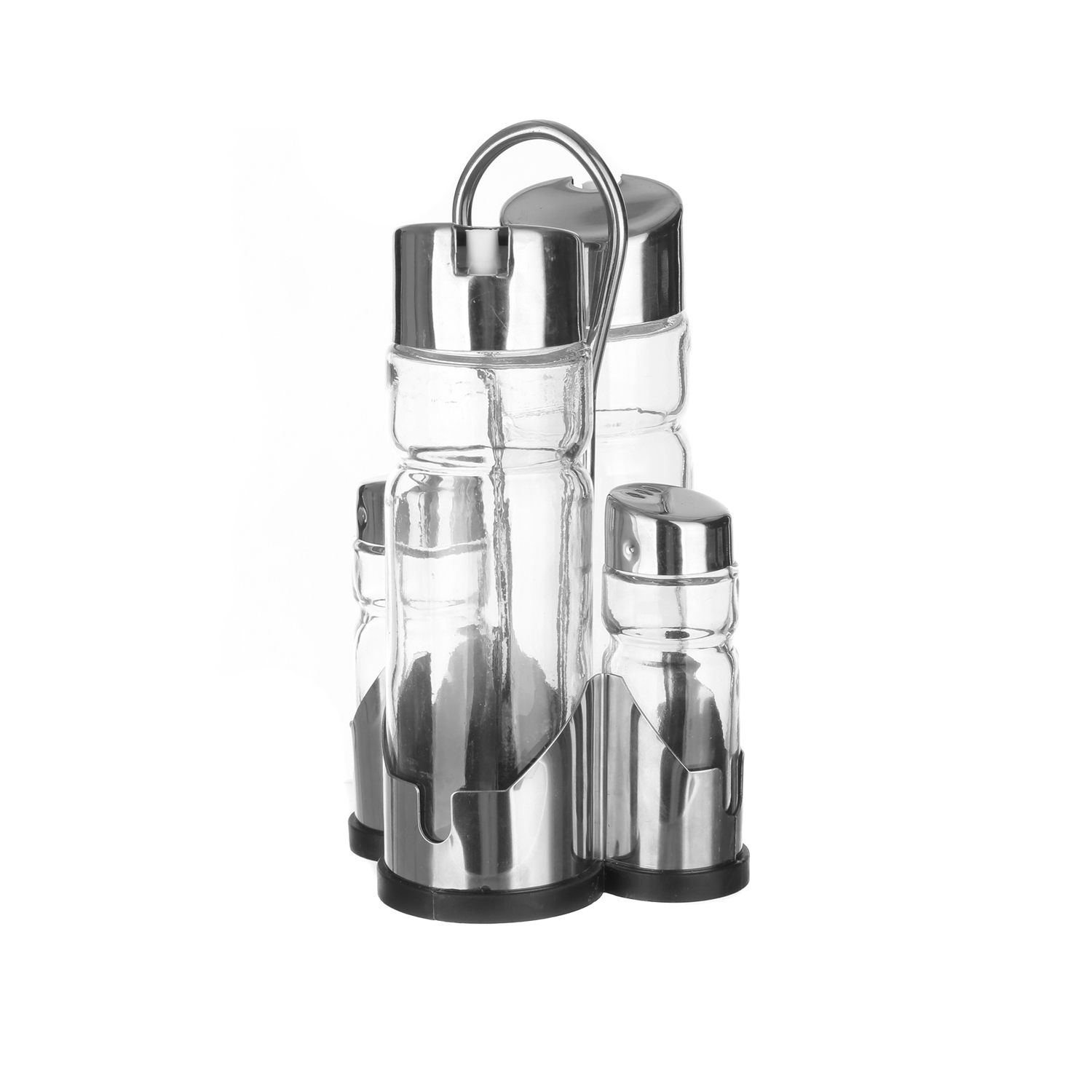 Set Condimento Elegante in Vetro e Acciaio