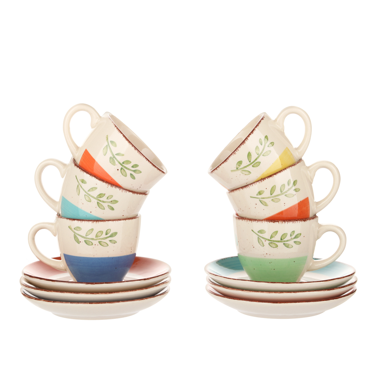 Set 6 tazzine da caffè Countryside in stoneware