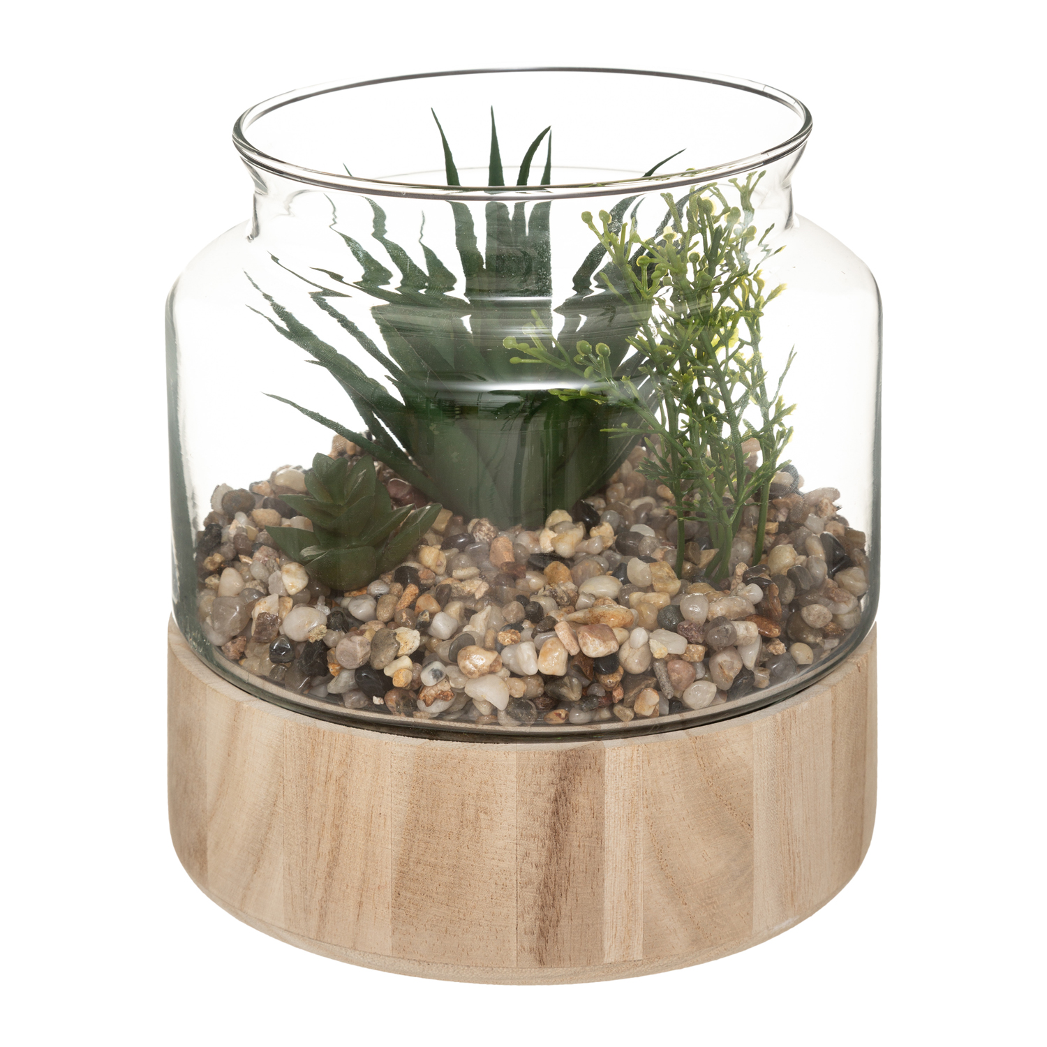 Terrarium con piante artificiali
