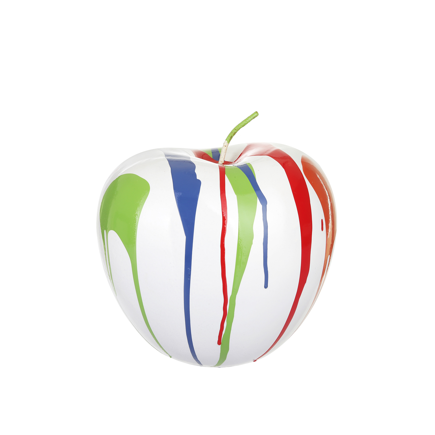 Mela decorazione in resina 18x19x14,5 cm bianco