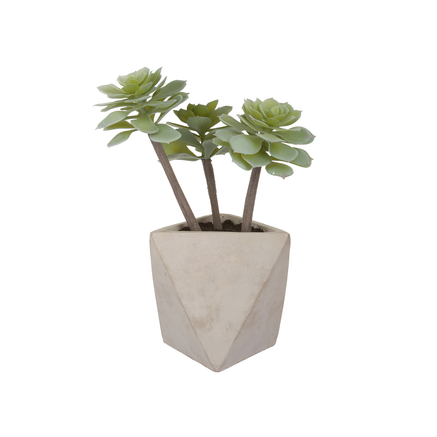 Piantina artificiale 30 cm con vaso geometrico