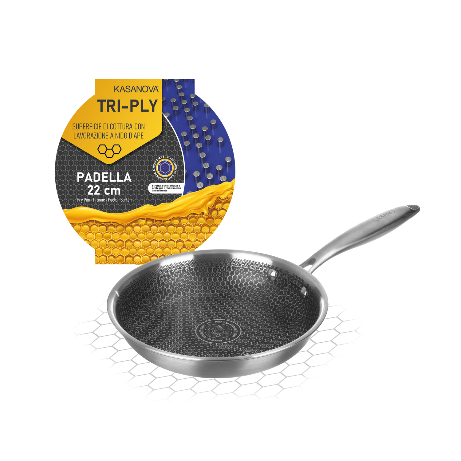 Padella 22 cm a 3 strati Tri - ply