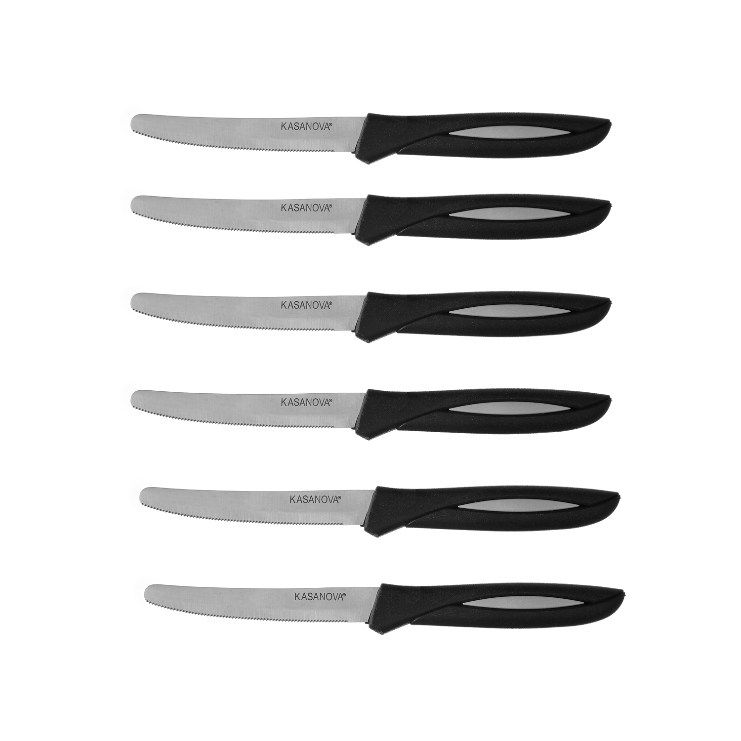 Set 6 coltelli bistecca manico nero