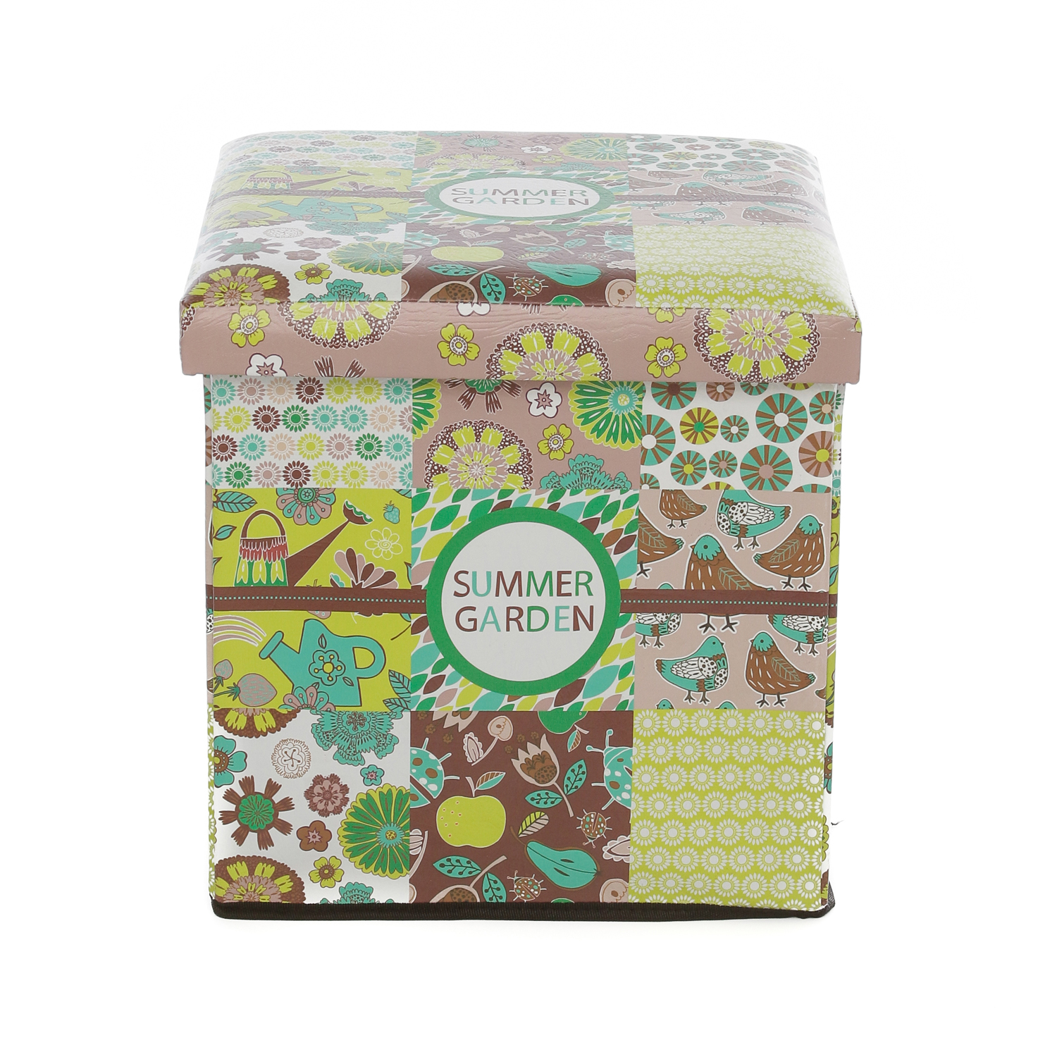 Pouf ripiegabile In finta pelle, da 37 cm