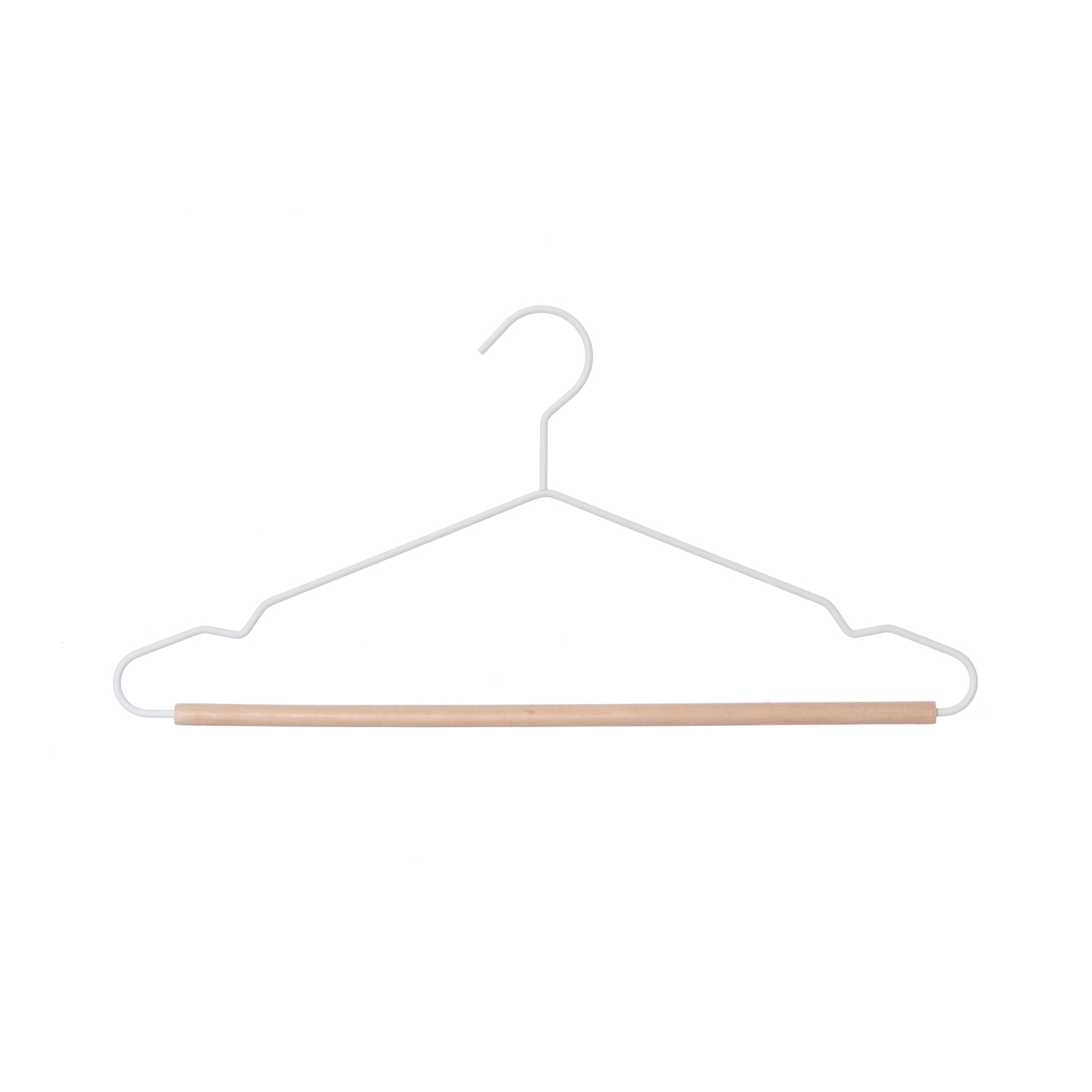 Gruccia con porta pantaloni in legno e metallo