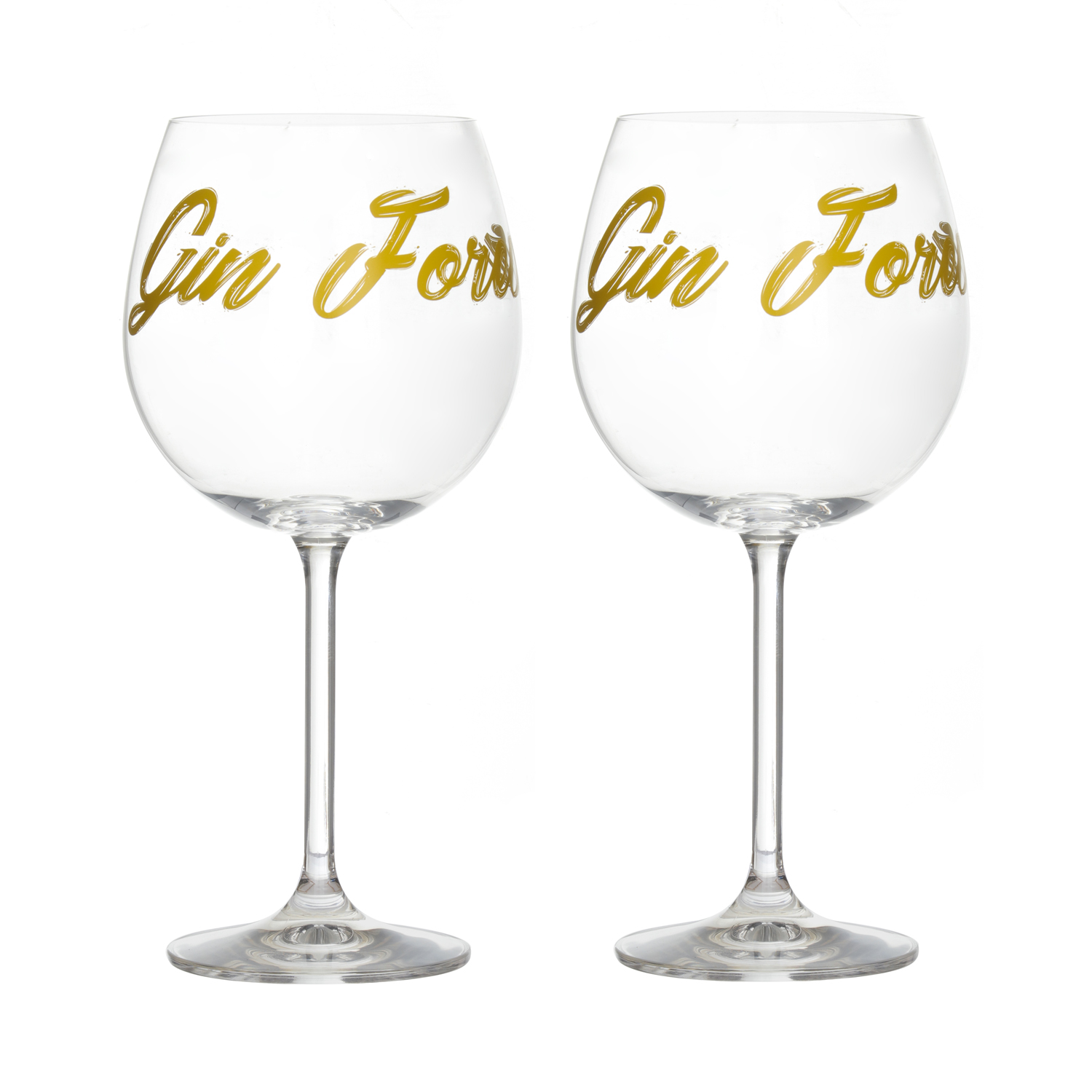 Set 2 calici cocktail con scritta Gin Forever, in vetro