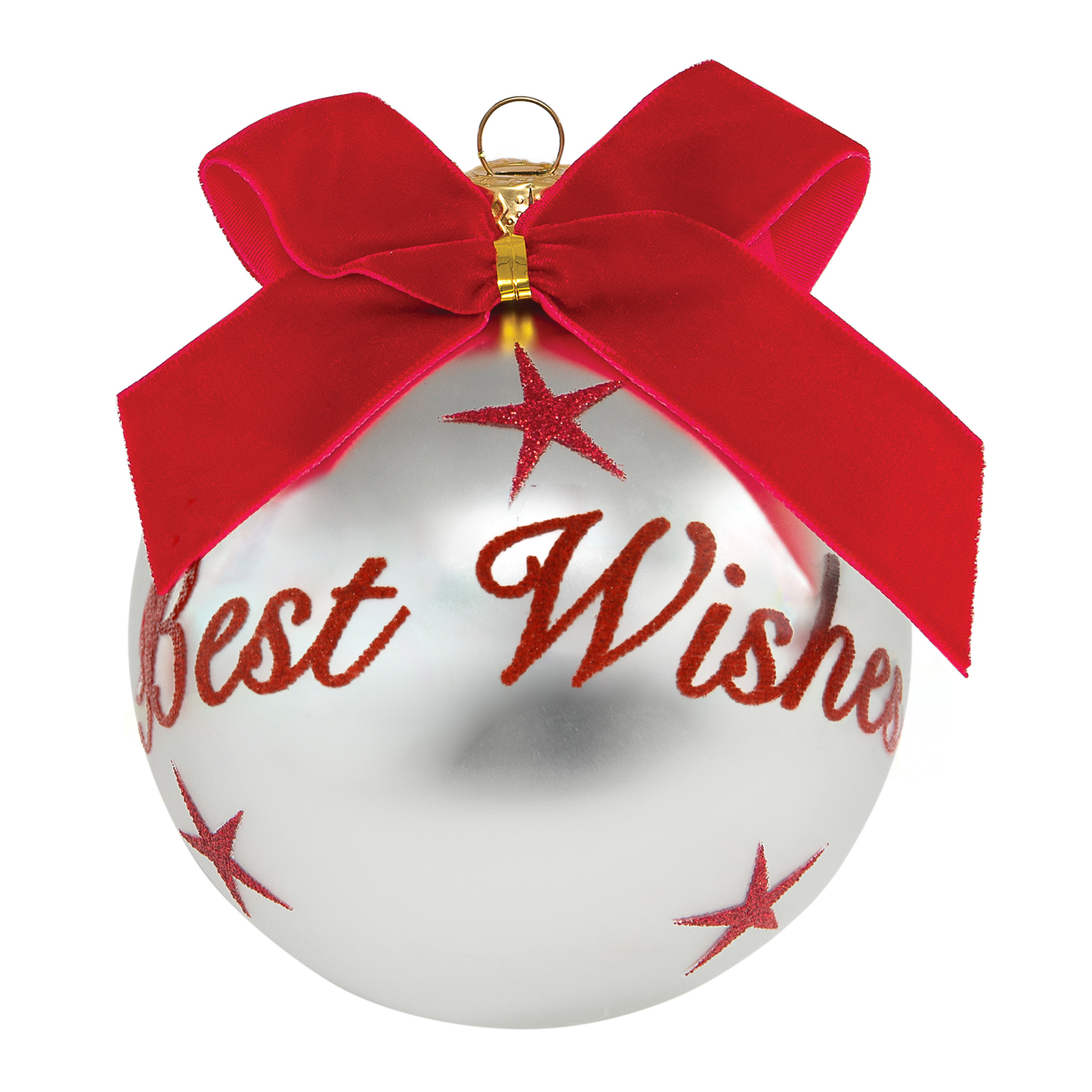 Pallina Natale con scritta Best Wishes 10 cm