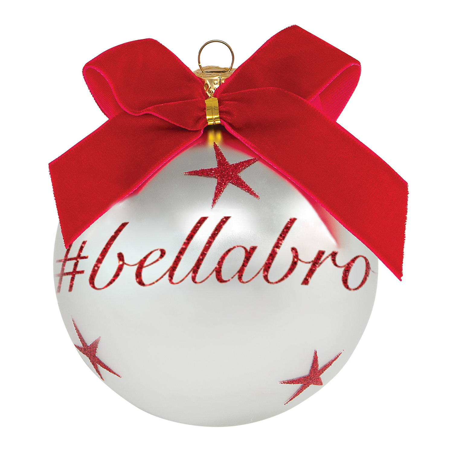 Pallina di Natale con scritta #bellabro 10 cm