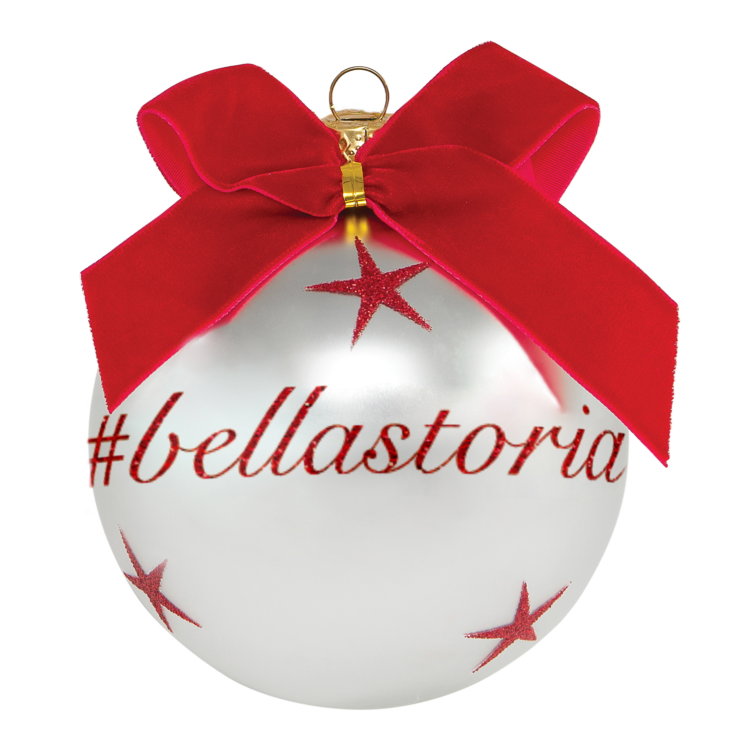 Pallina di Natale con scritta #bellastoria 10 cm