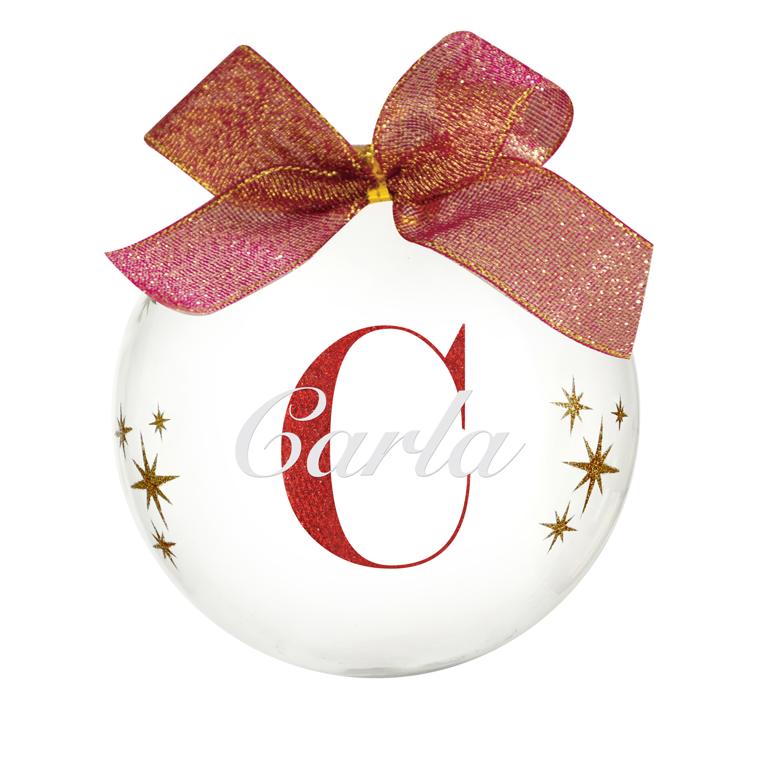 Pallina natale con nome Carla 10cm
