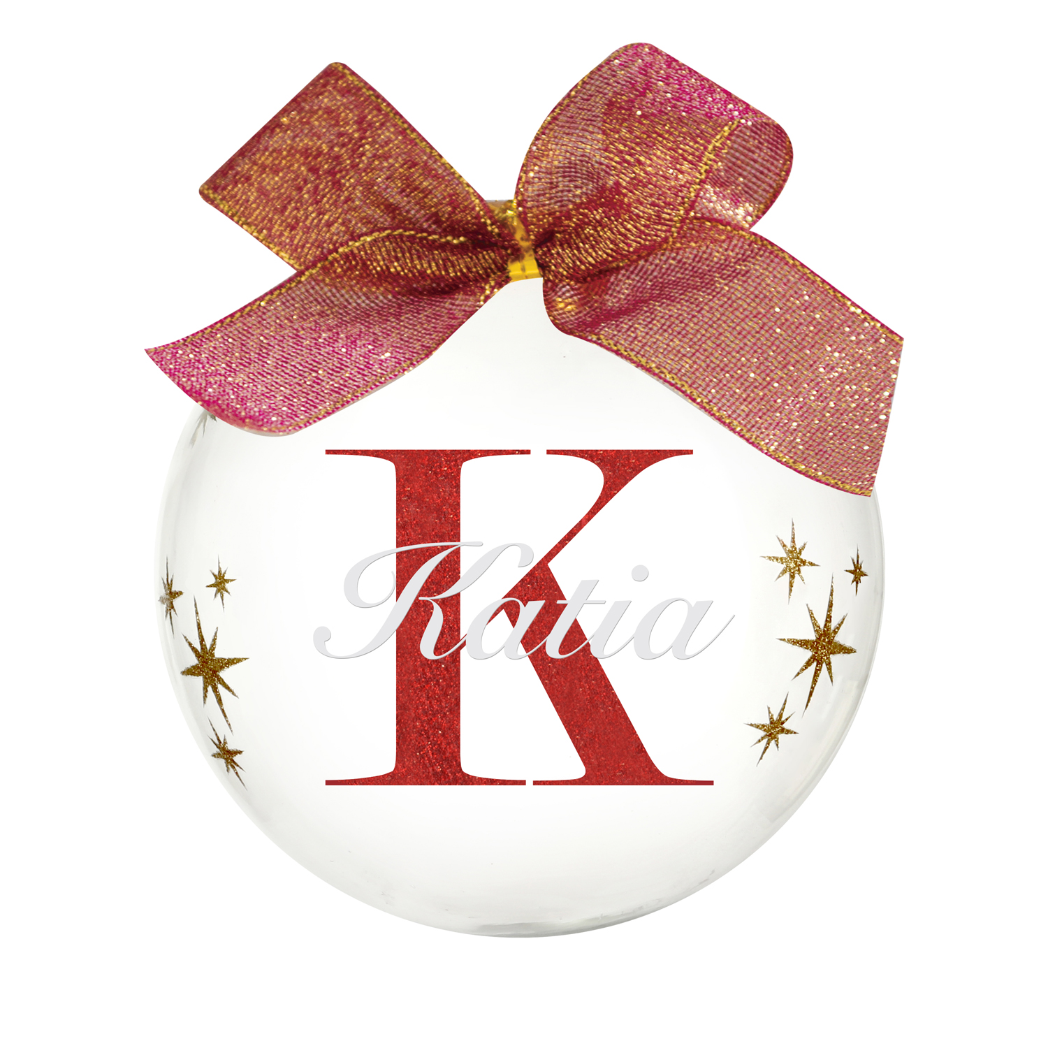 Pallina natale con nome Katia 10cm