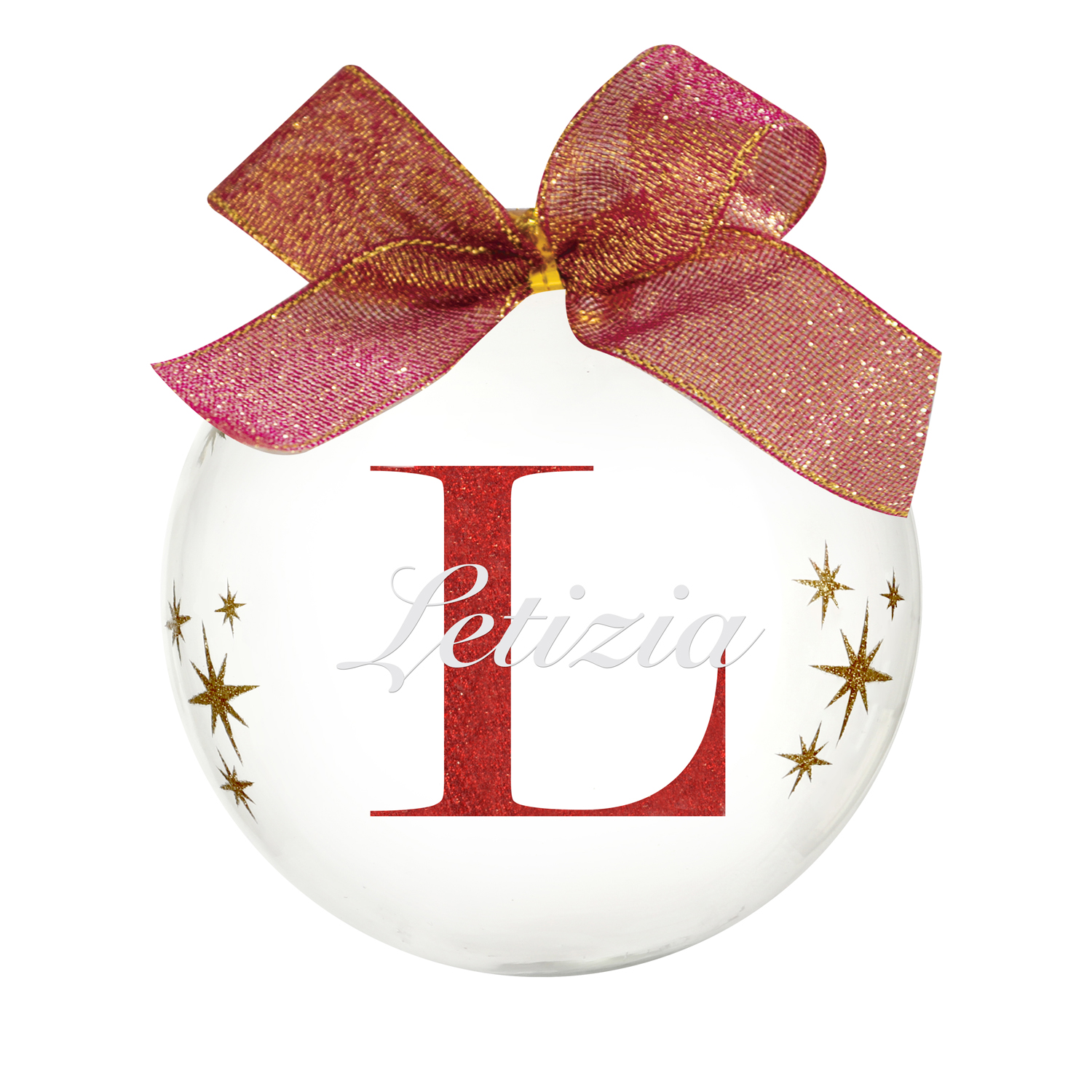 Pallina natale con nome Letizia 10cm