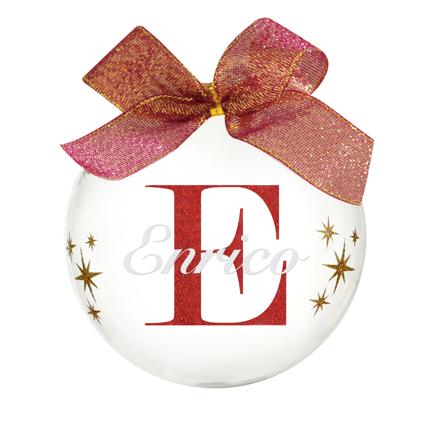 Pallina natale con nome Enrico 10cm