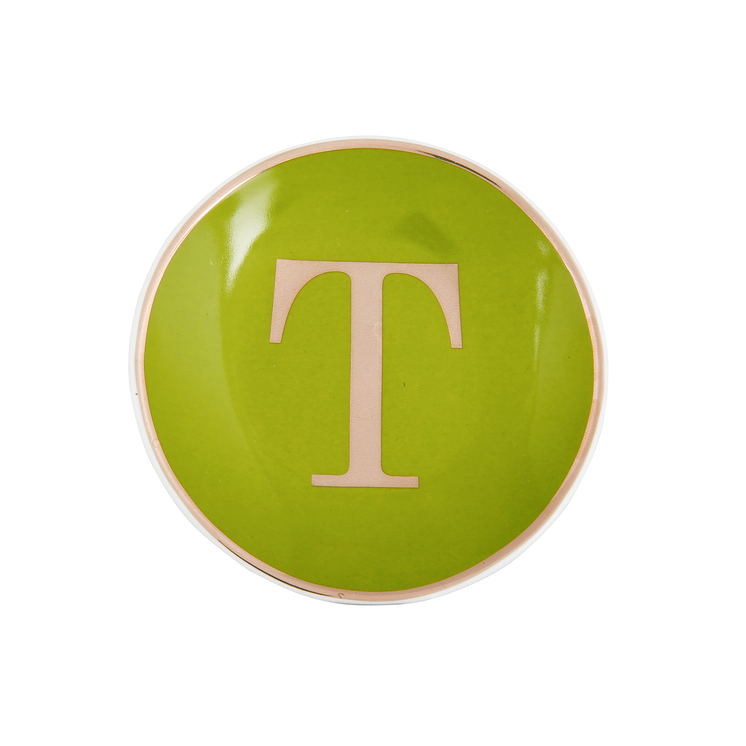 Piattino con iniziale 11 cm lettera T