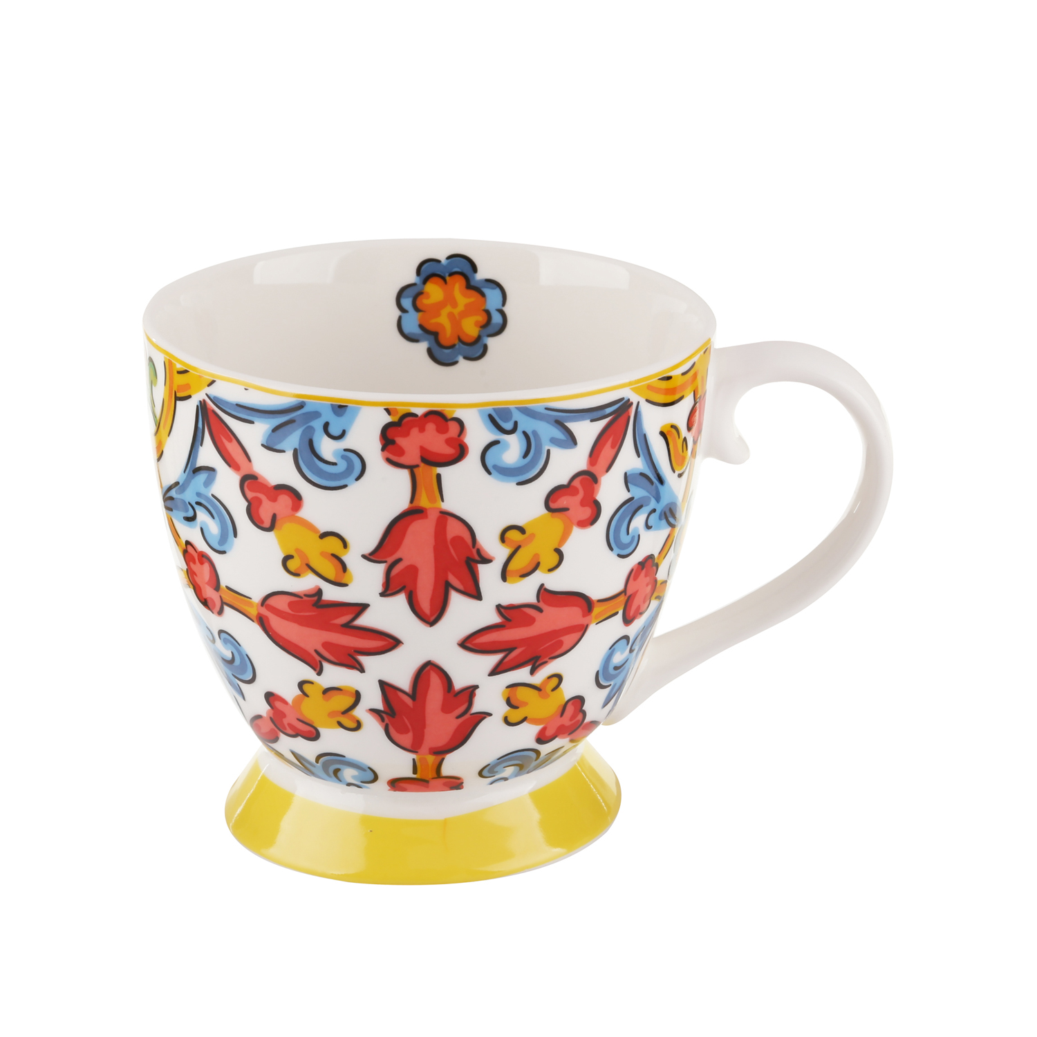 Tazza tè 450 ml maiolica gialla e azzurra
