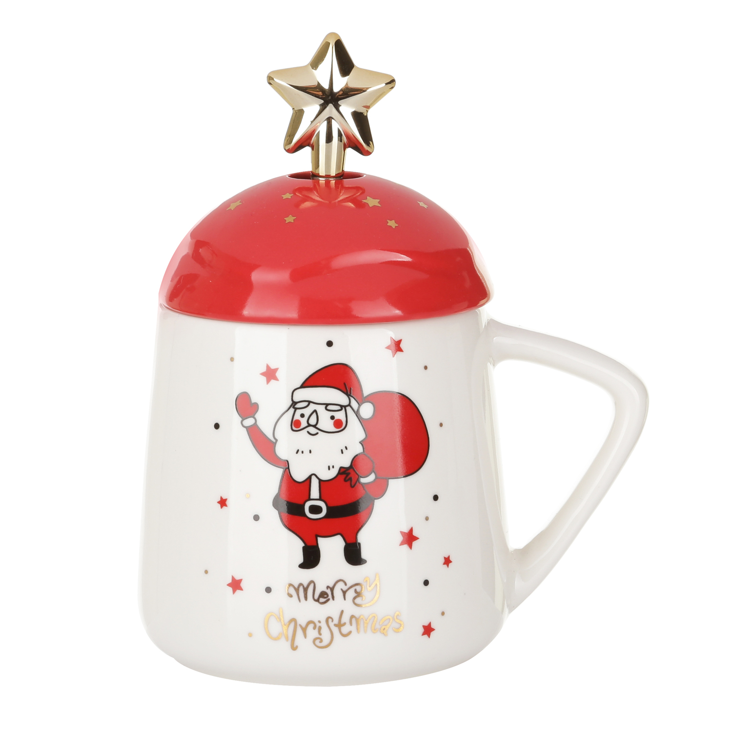 Mug tazza di Natale 470 ml con coperchio e cucchiaino