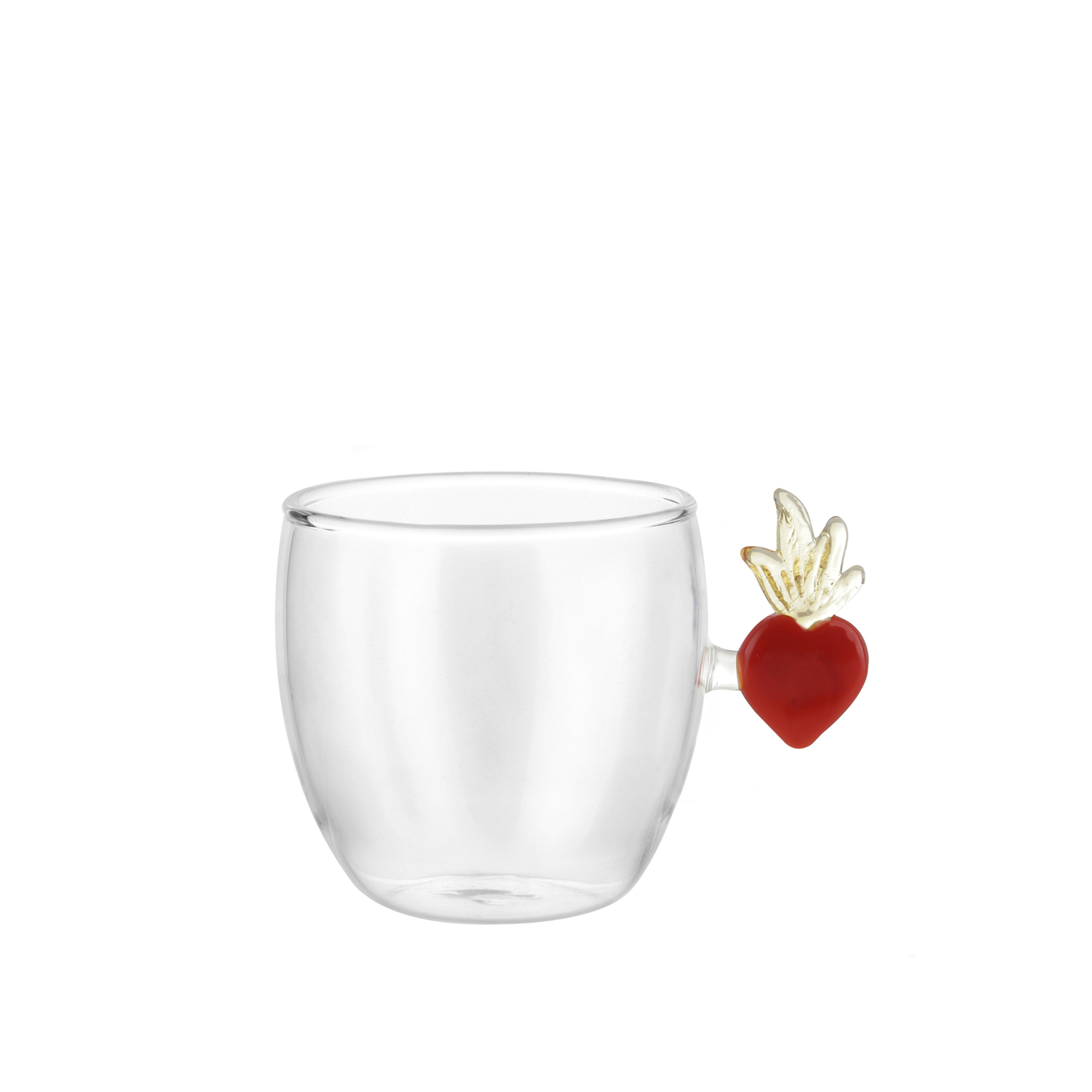 Tazzina in vetro borosilicato 120 ml cuore sacro
