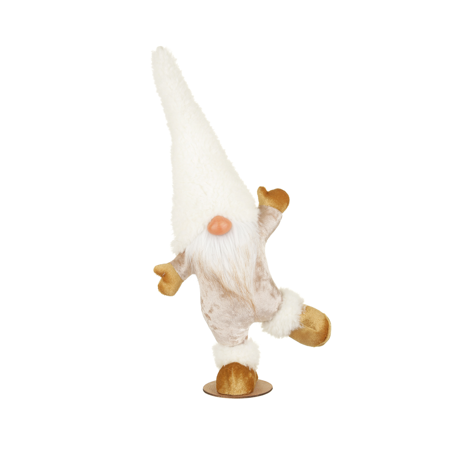 Gnomo natalizio in piedi bianco 45 cm