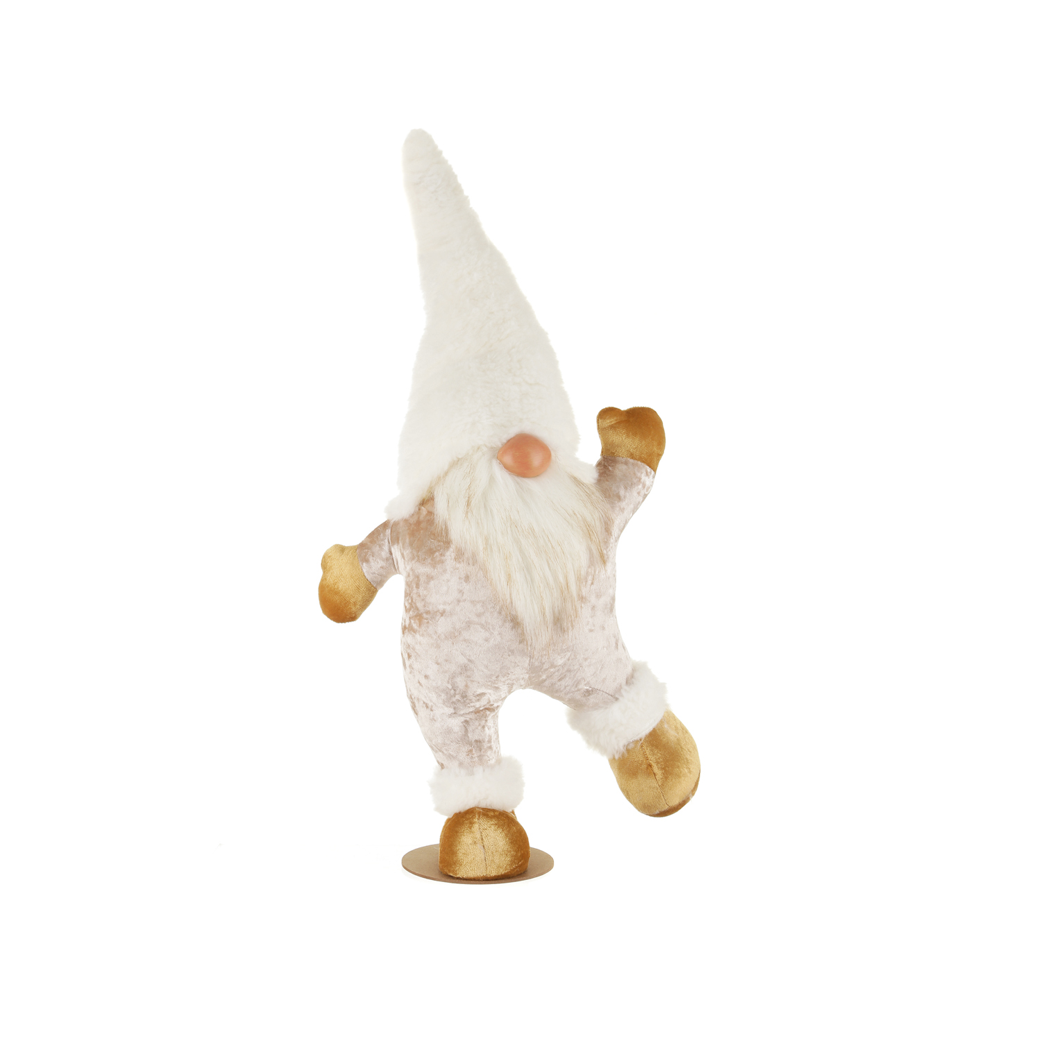 Gnomo natalizio stella in piedi bianco 75 cm
