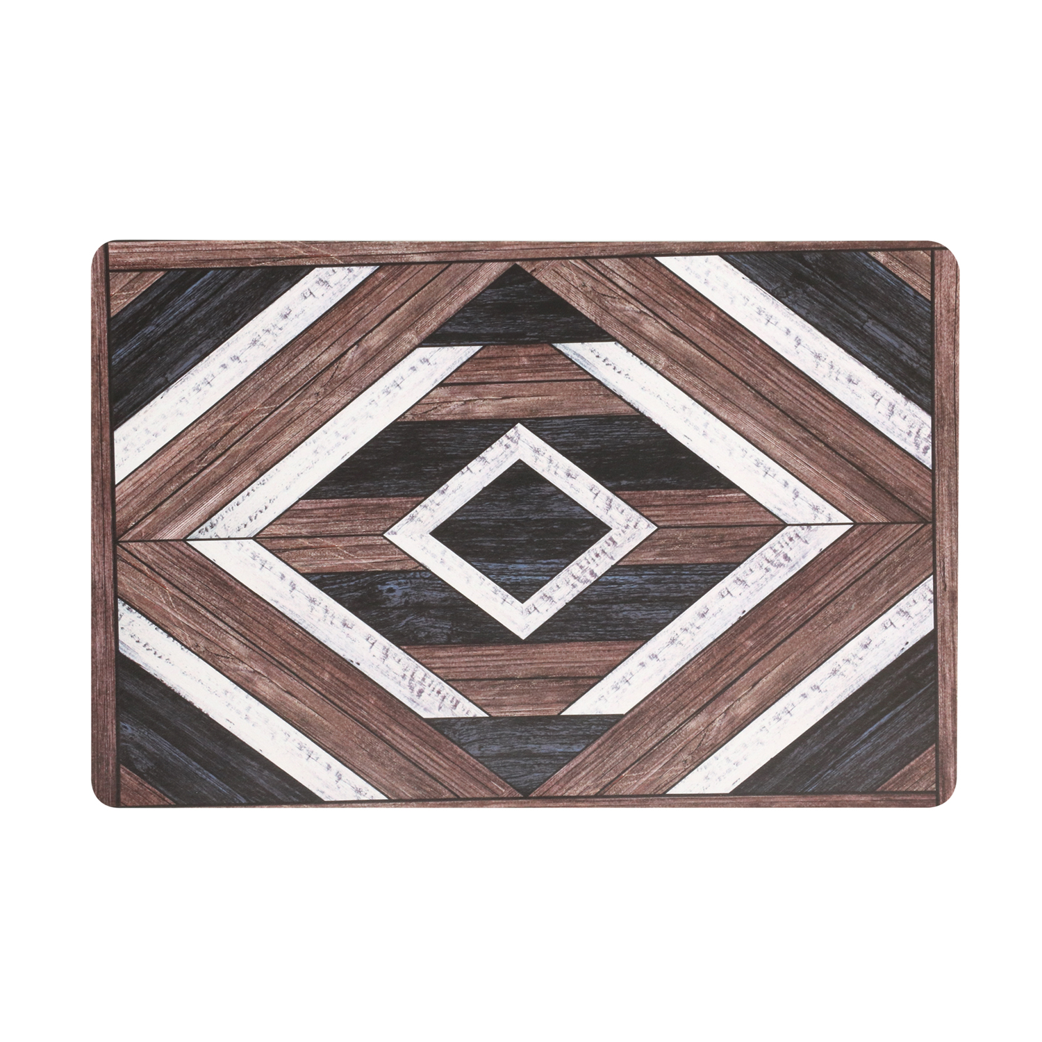 Tovaglietta in PVC scura con stampa Parquet