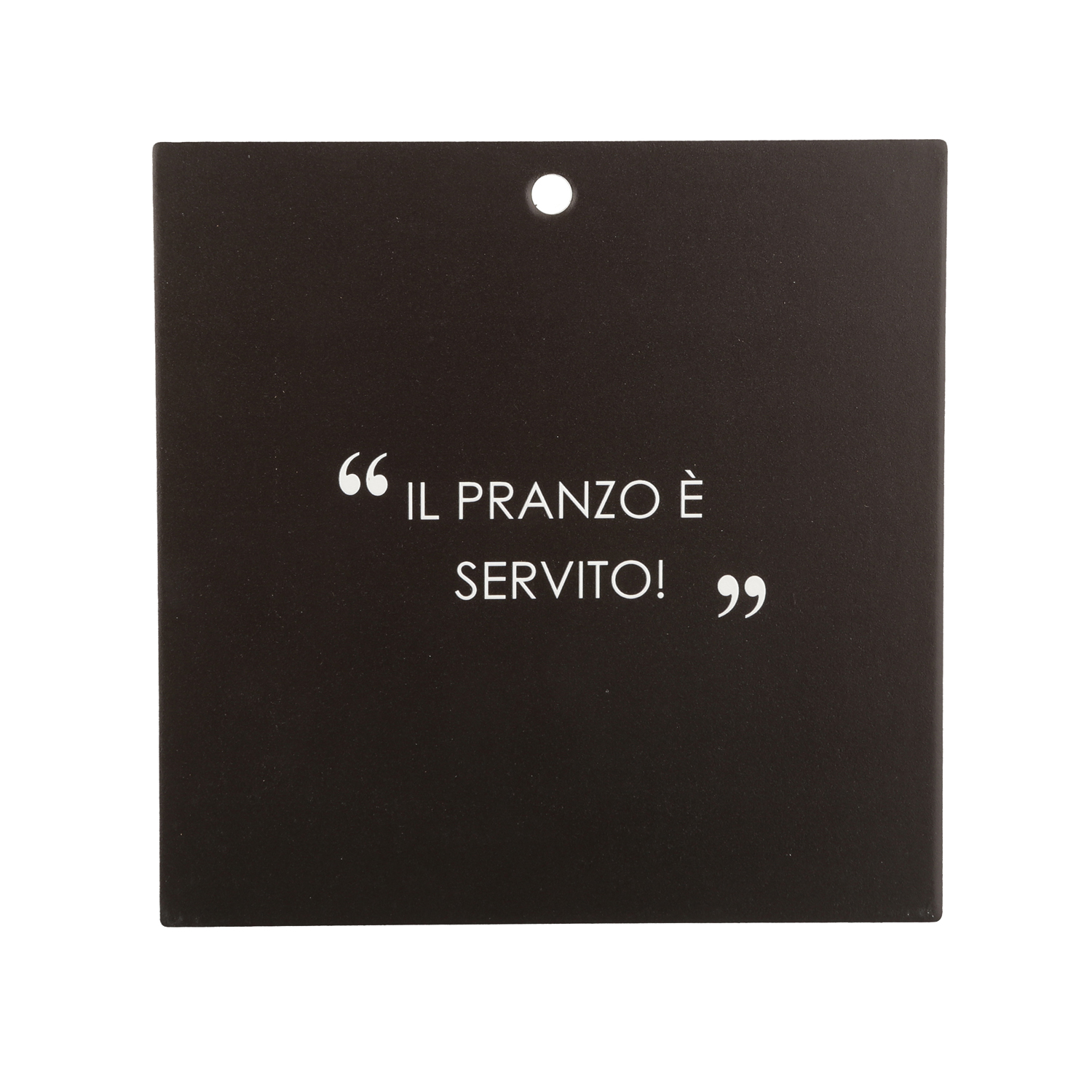 Sottopentola Nero 20x20 cm con Lettera in Stoneware